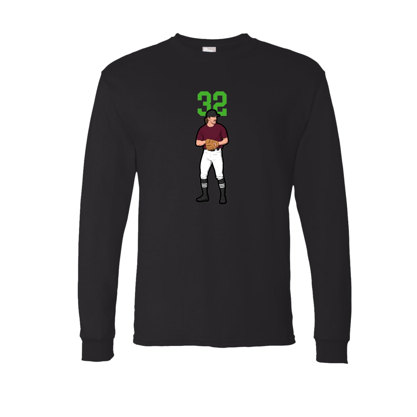 Long Sleeve Tee — Number Top in Black