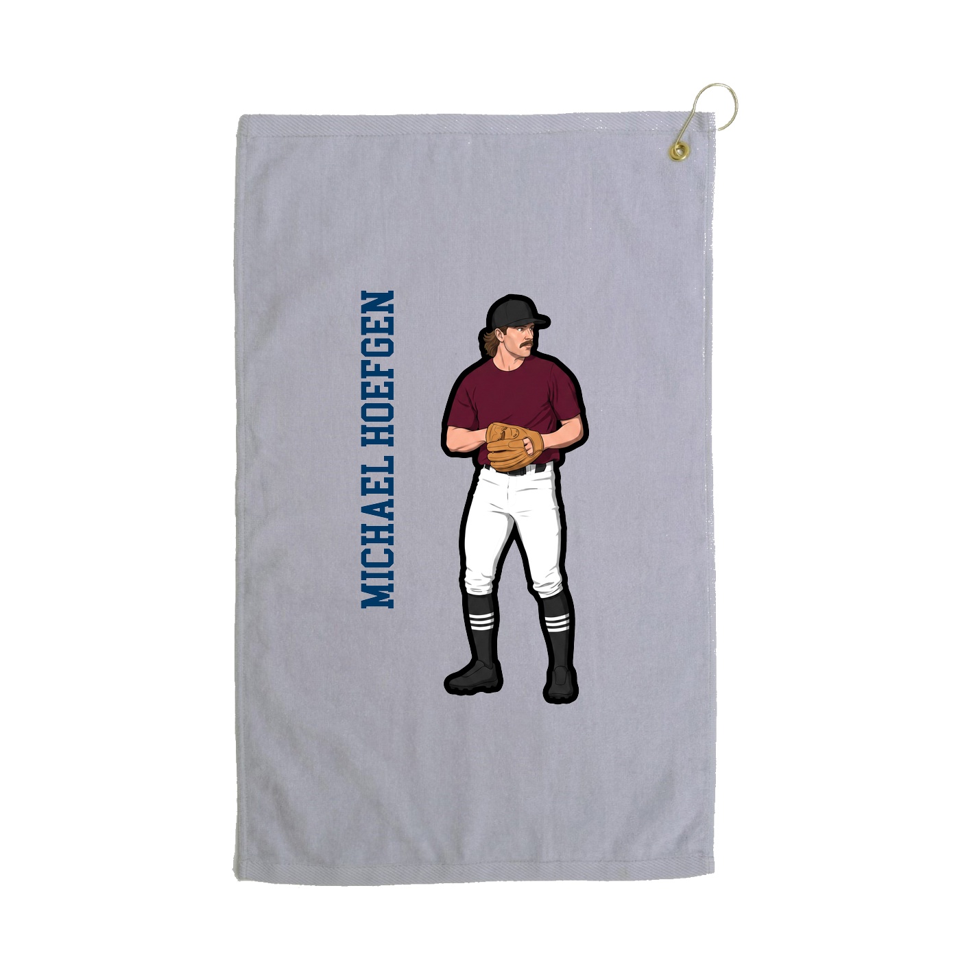 Golf Towel — Name Vertical in Grey