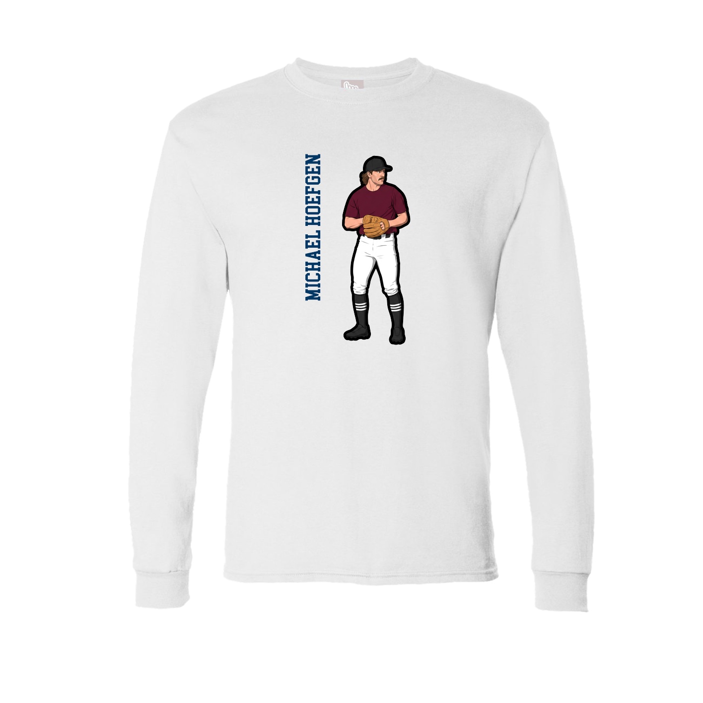 Long Sleeve Tee — Name Vertical in White
