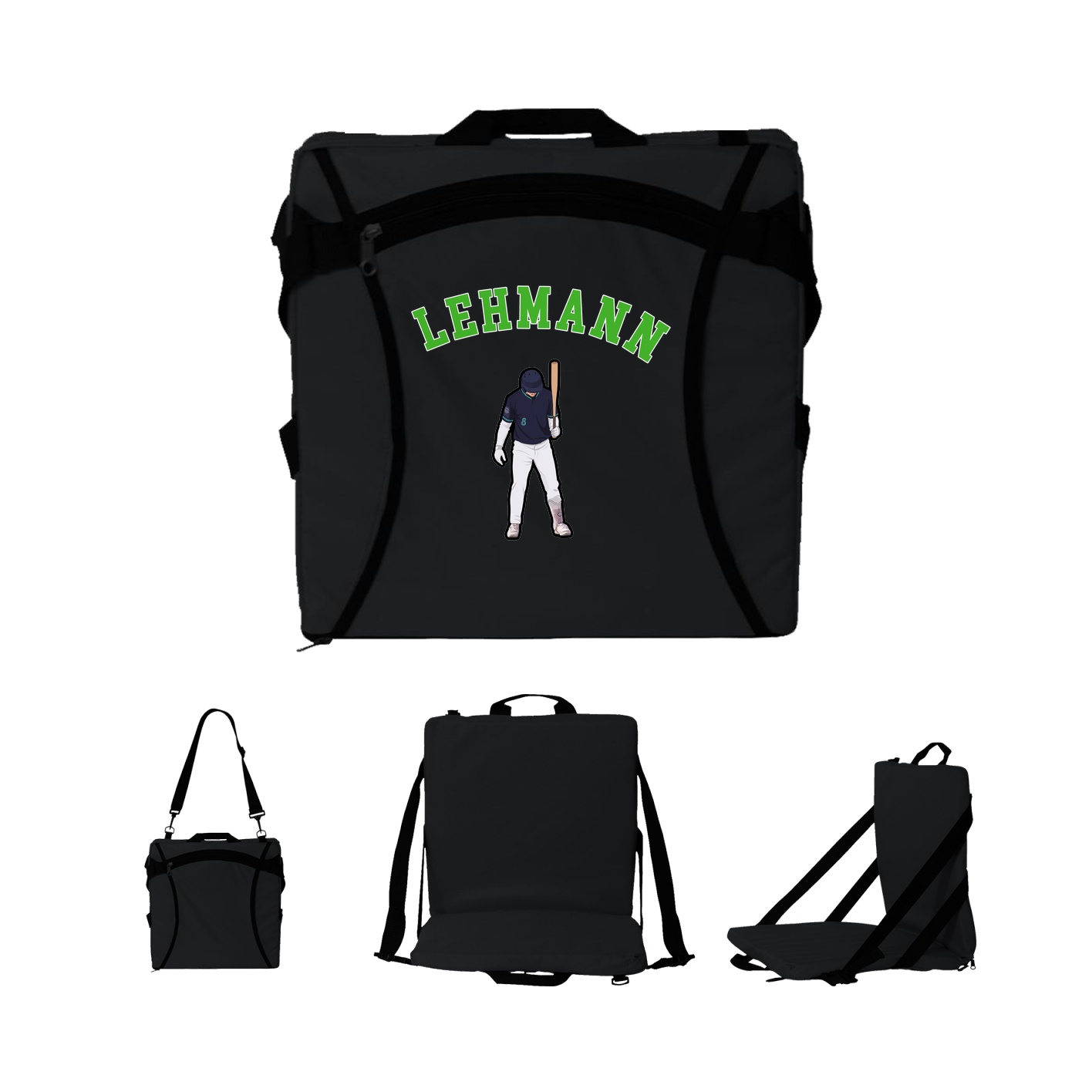 Folding Stadium Seat — Shirsey Arch in Black