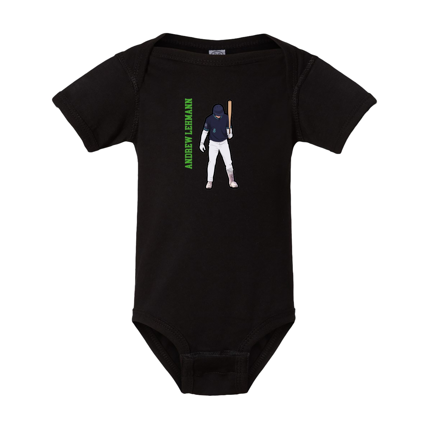 Baby Onesie — Name Vertical in Black