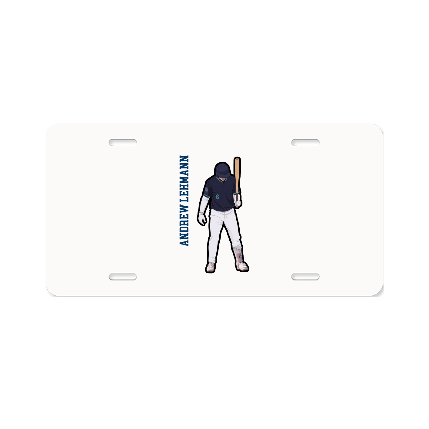 License Plate — Name Vertical in Classic
