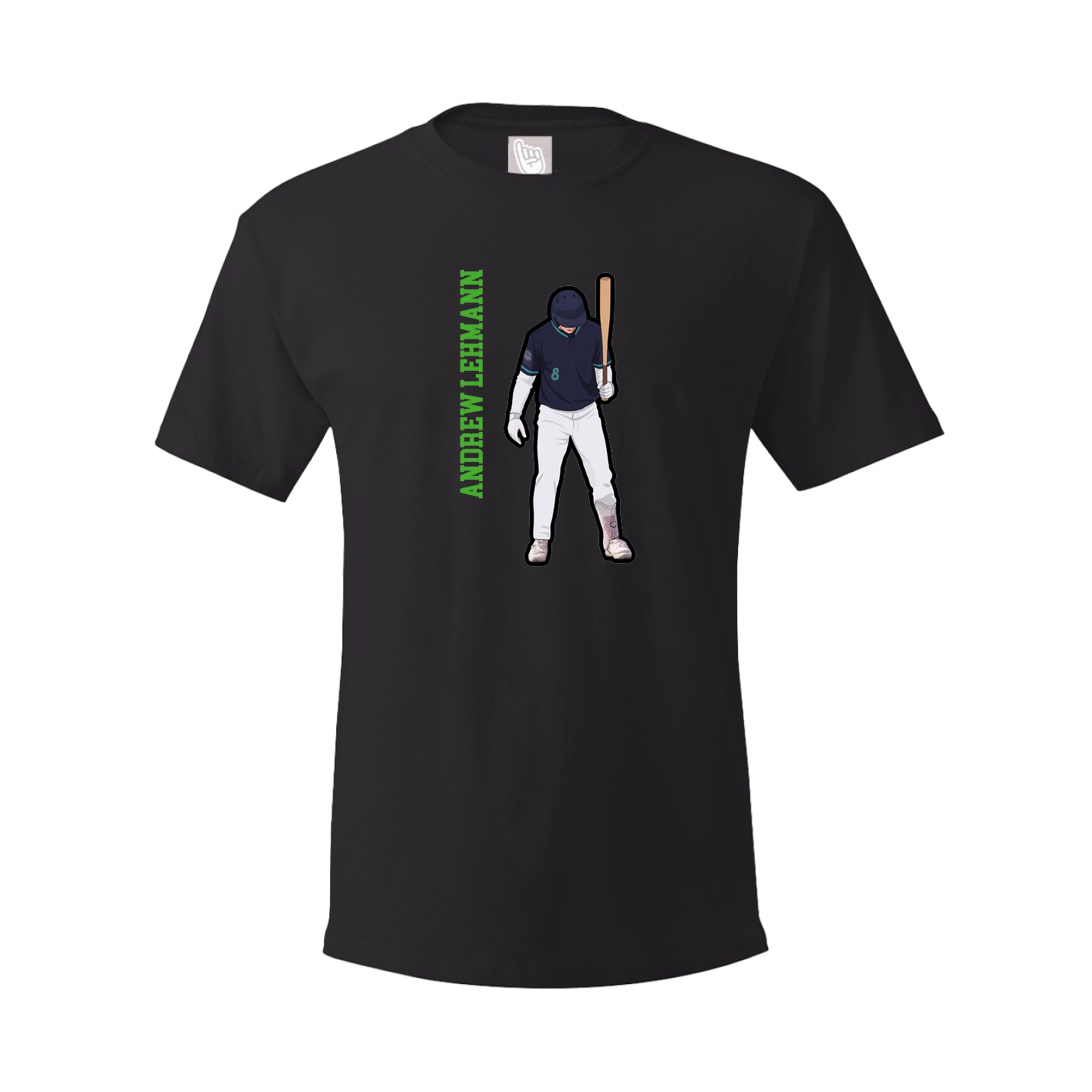 Youth Tee — Name Vertical in Black