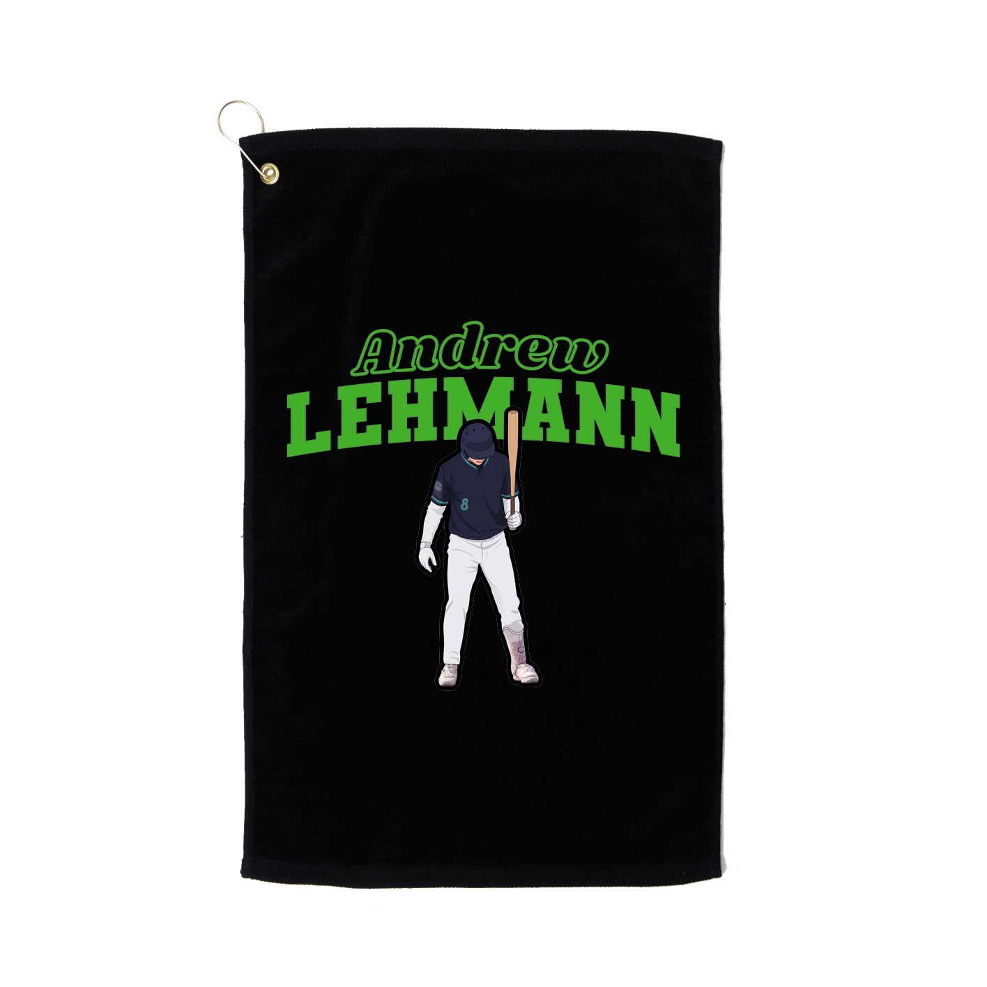 Golf Towel — Name Arch in Black