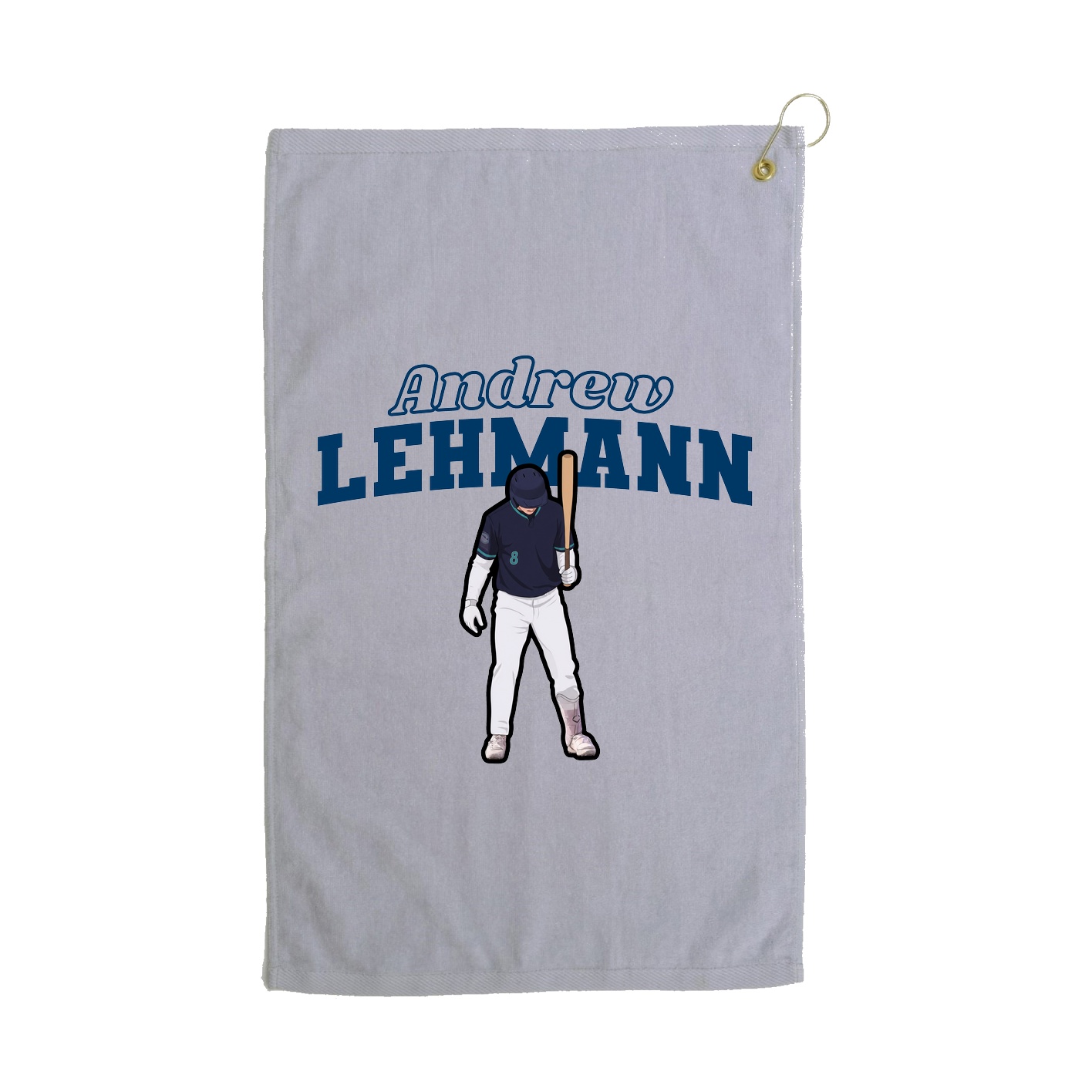Golf Towel — Name Arch in Grey