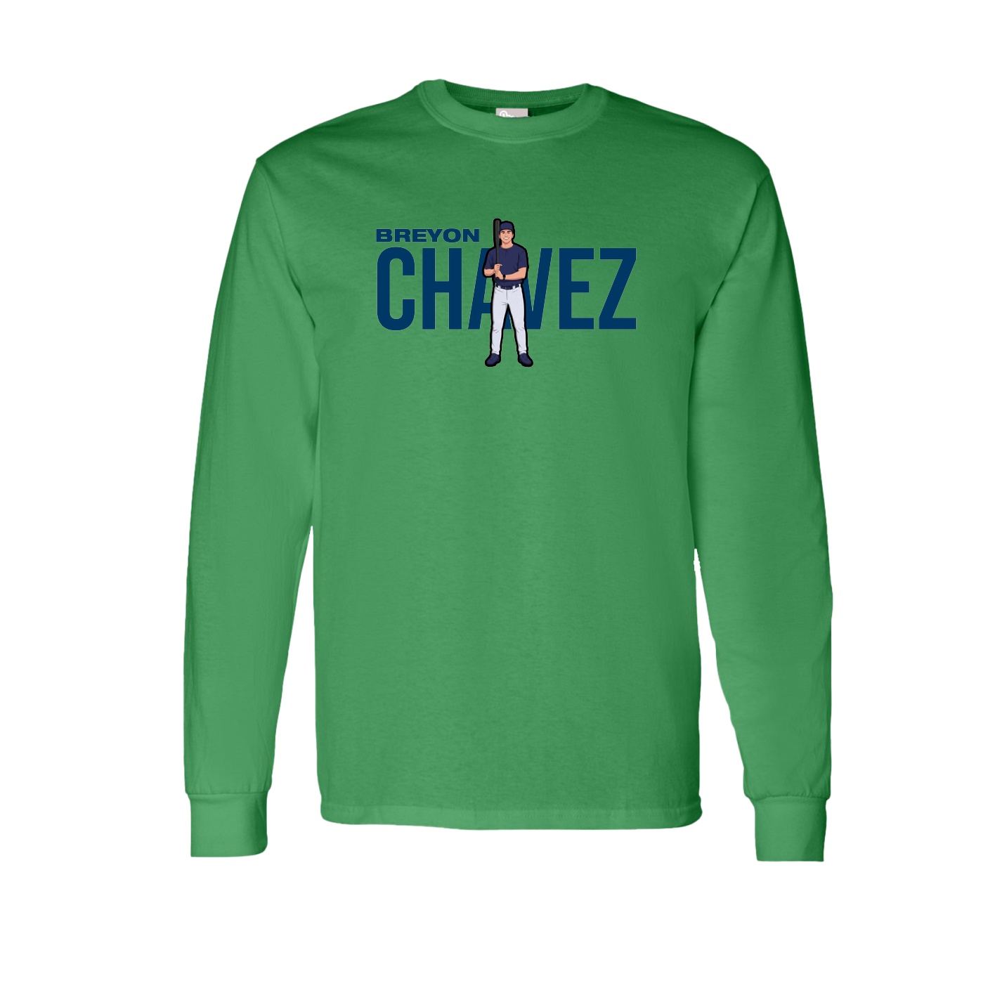 Long Sleeve Tee — Player Name in Green