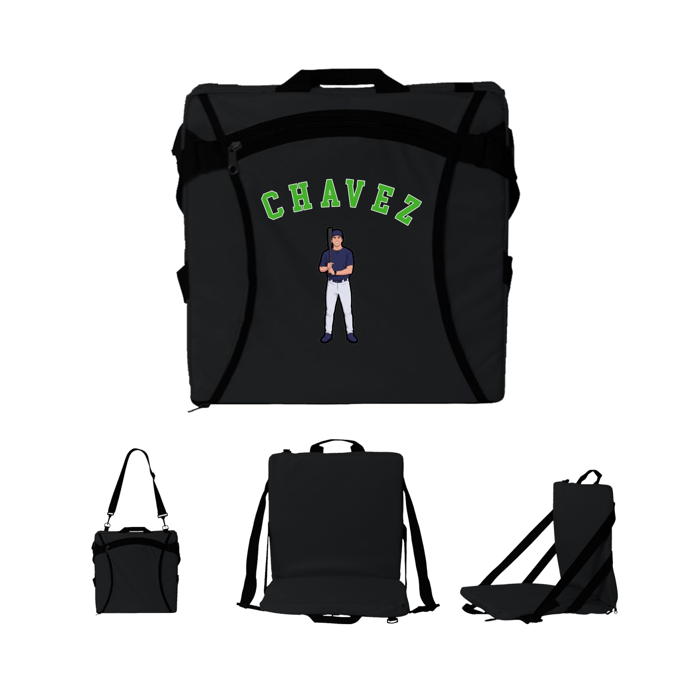 Folding Stadium Seat — Shirsey Arch in Black
