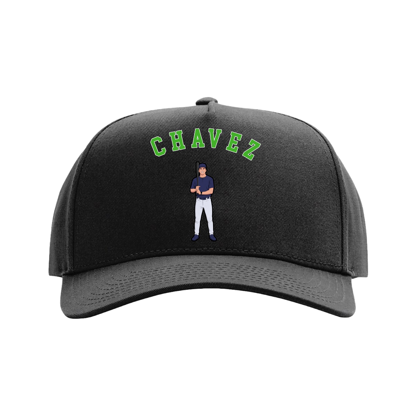 Full Fabric Five-Panel Champ Cap — Shirsey Arch in Black