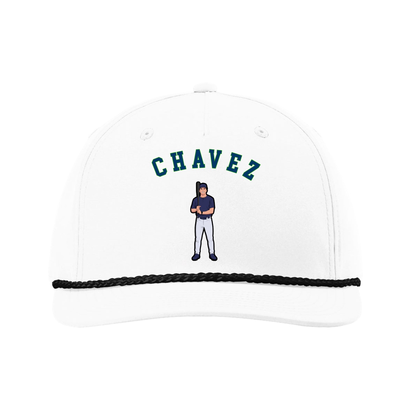 Five-Panel Classic Rope Cap — Shirsey Arch in White