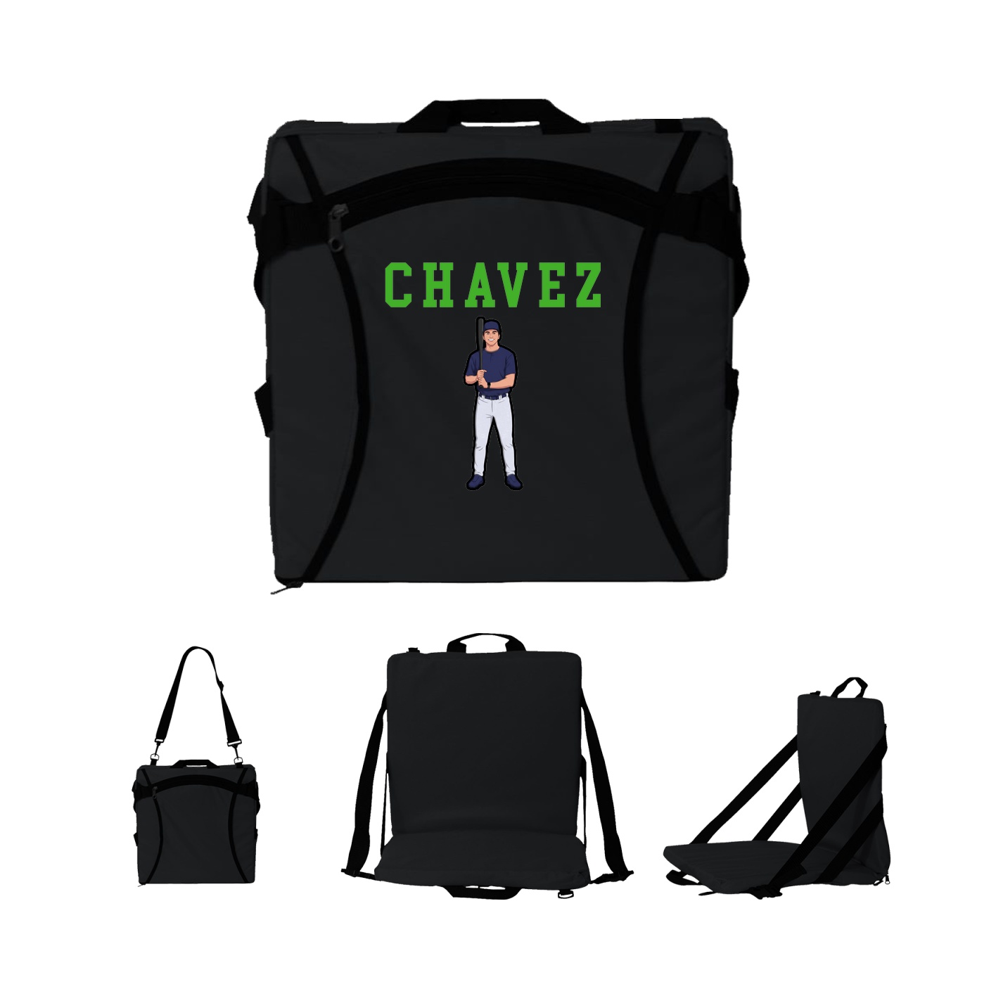 Folding Stadium Seat — Shirsey in Black