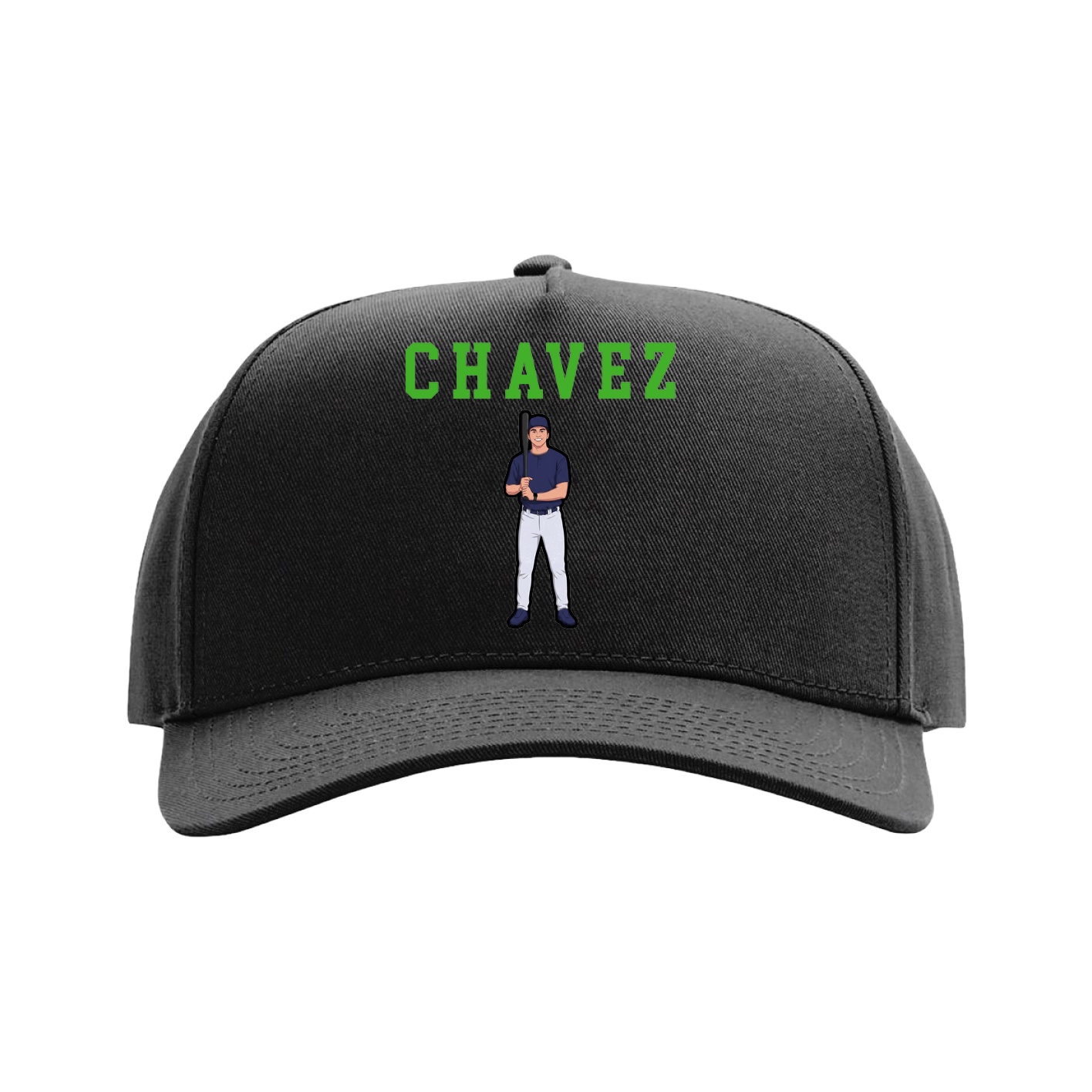 Full Fabric Five-Panel Champ Cap — Shirsey in Black