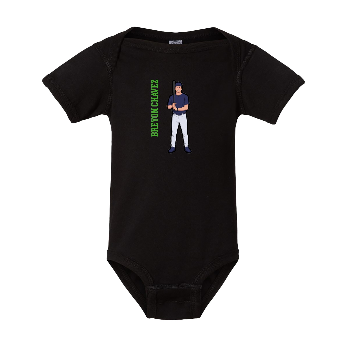 Baby Onesie — Name Vertical in Black