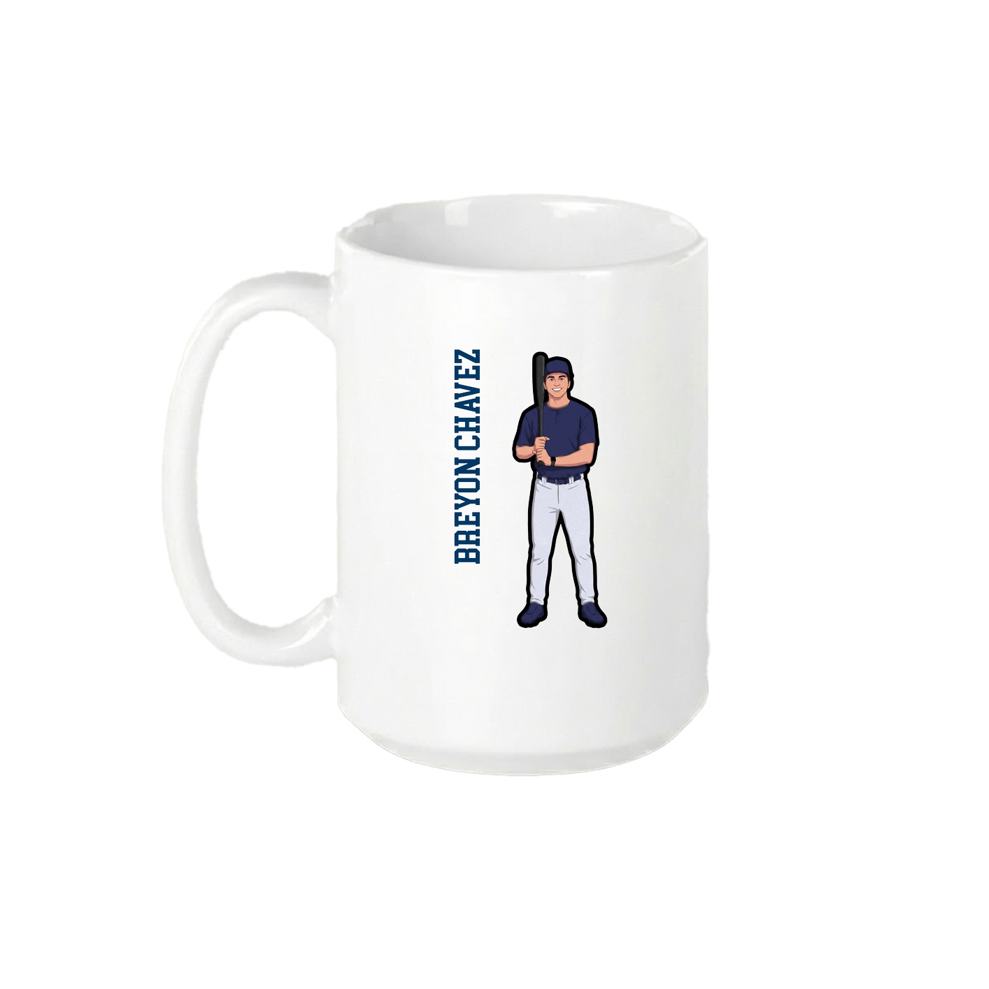 15oz Coffee Mug — Name Vertical in White