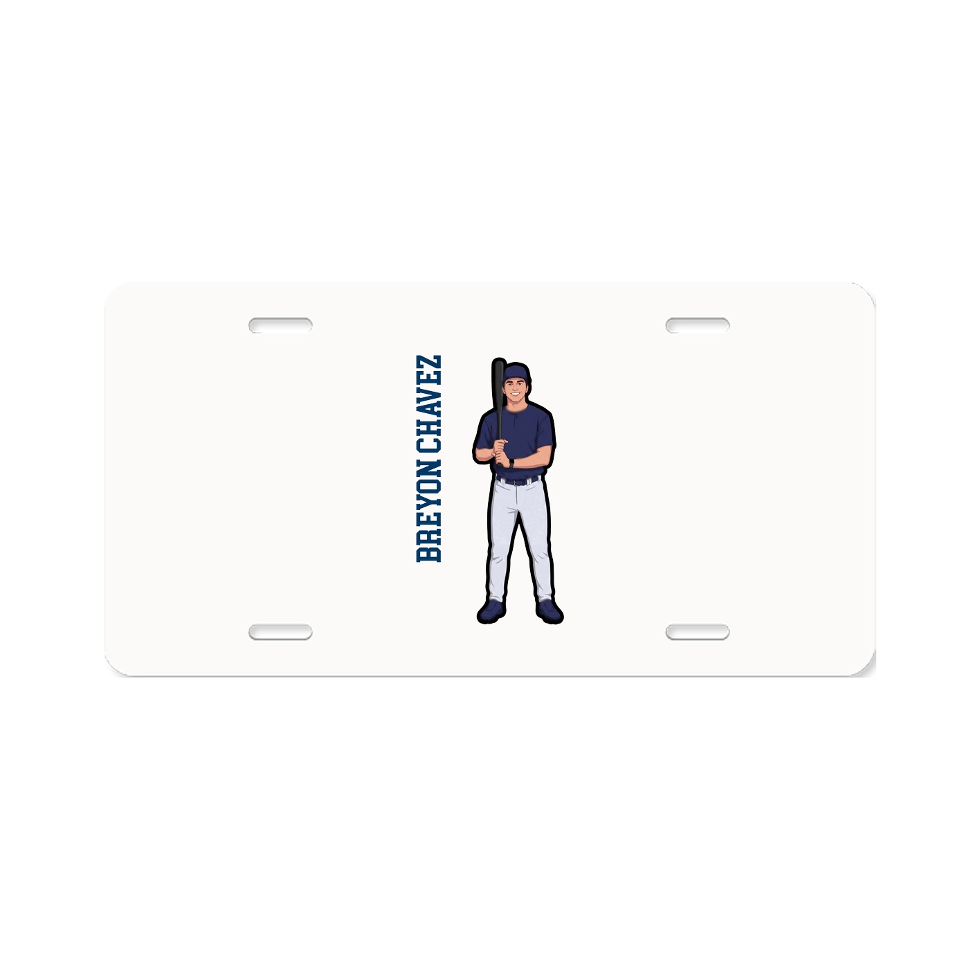 License Plate — Name Vertical in Classic