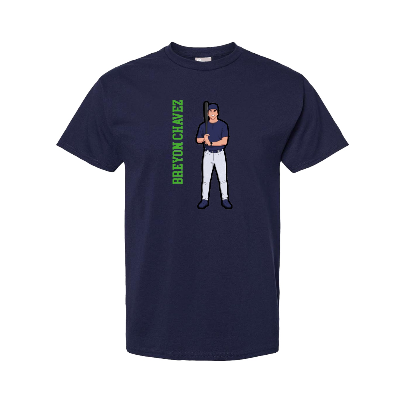 Youth Tee — Name Vertical in Navy