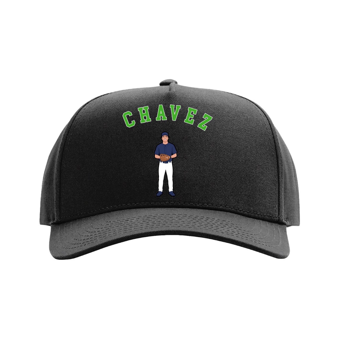 Full Fabric Five-Panel Champ Cap — Shirsey Arch in Black