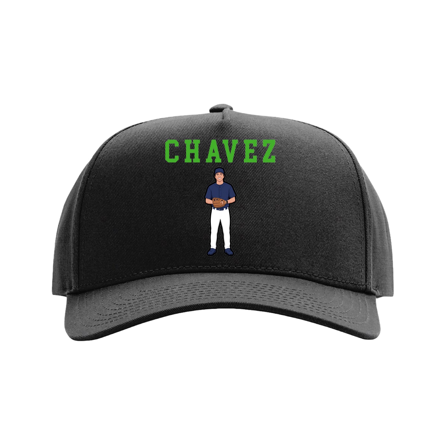Full Fabric Five-Panel Champ Cap — Shirsey in Black