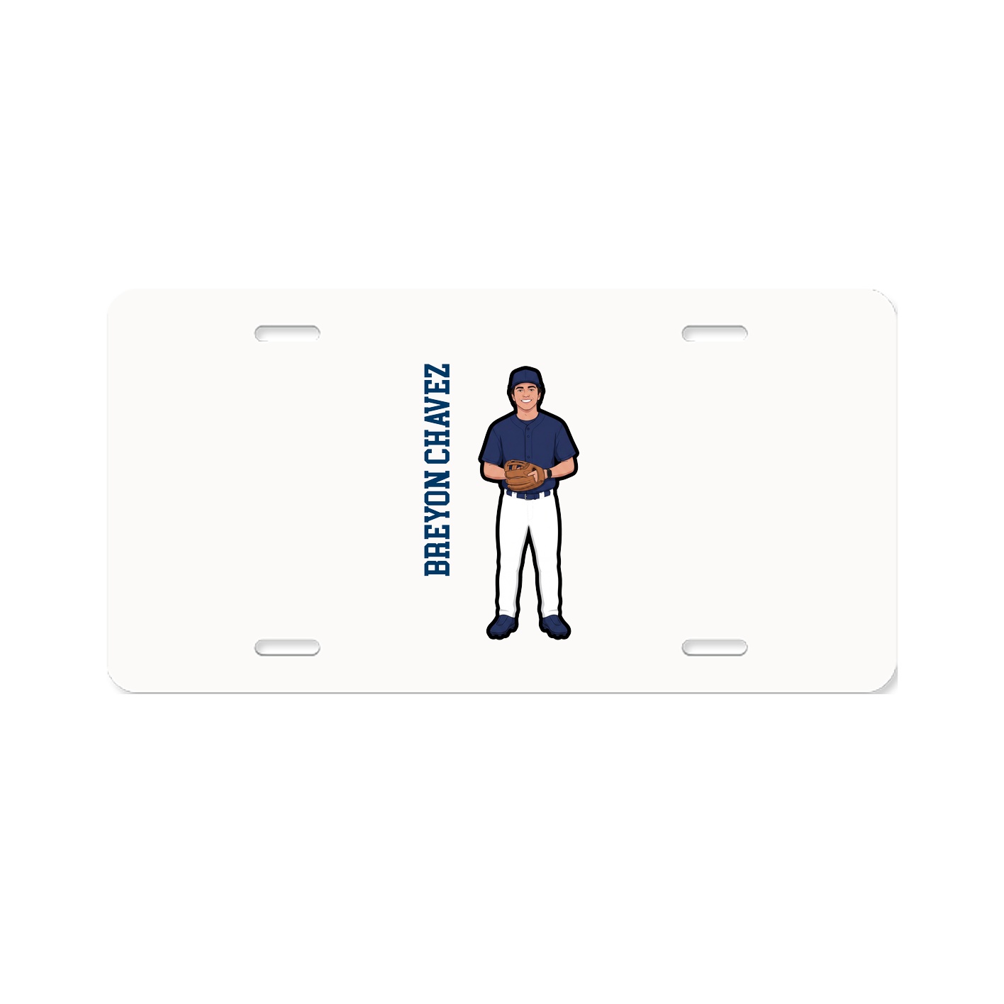 License Plate — Name Vertical in Classic
