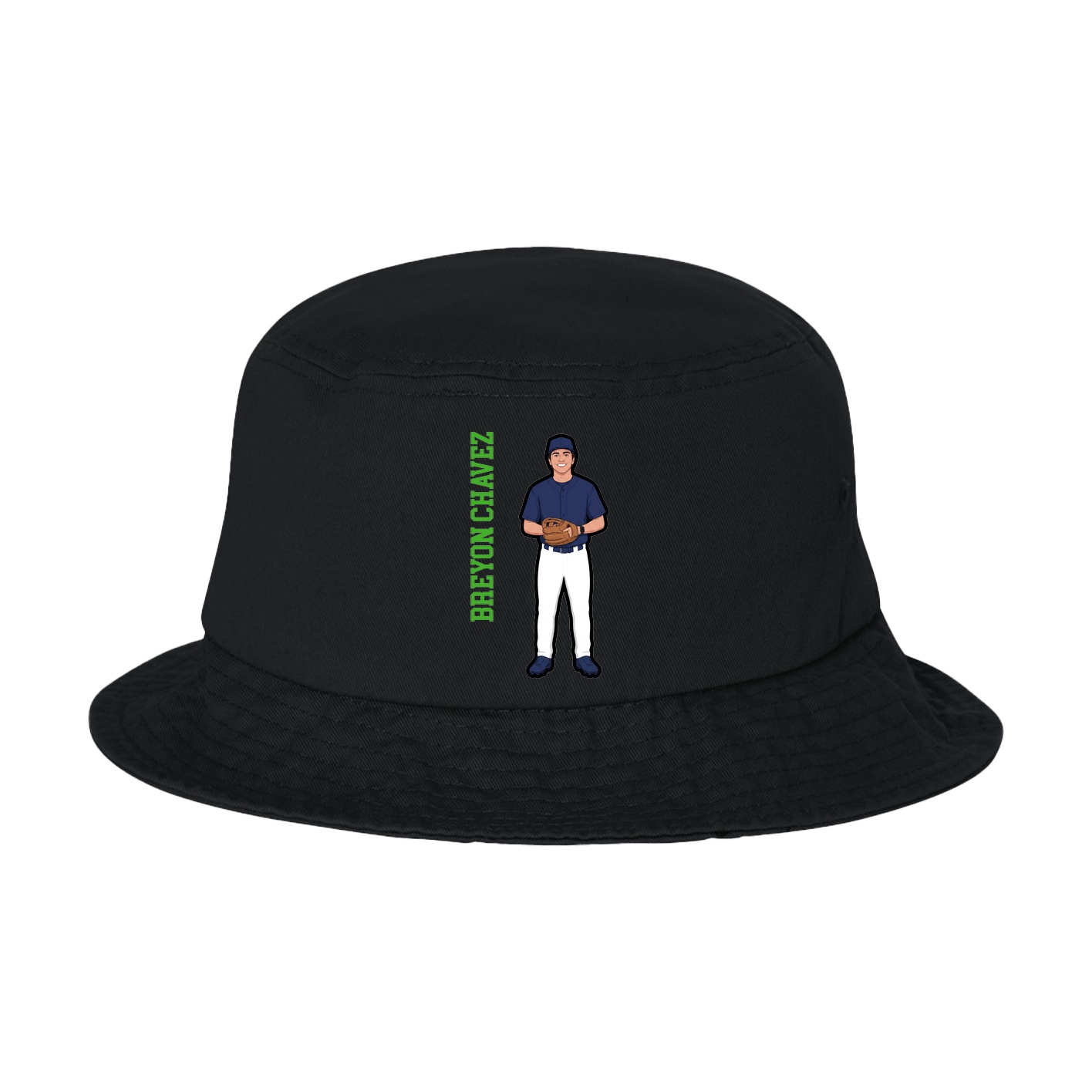 Bucket Cap — Name Vertical in Black