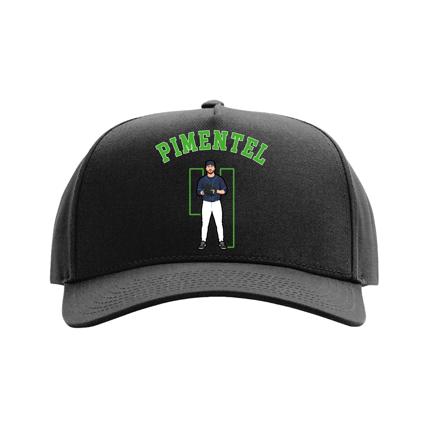 Full Fabric Five-Panel Champ Cap — Shirsey Arch in Black