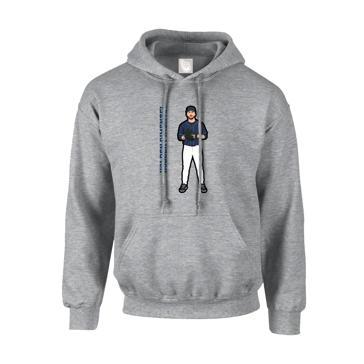 Youth Hoodie — Name Vertical in Grey