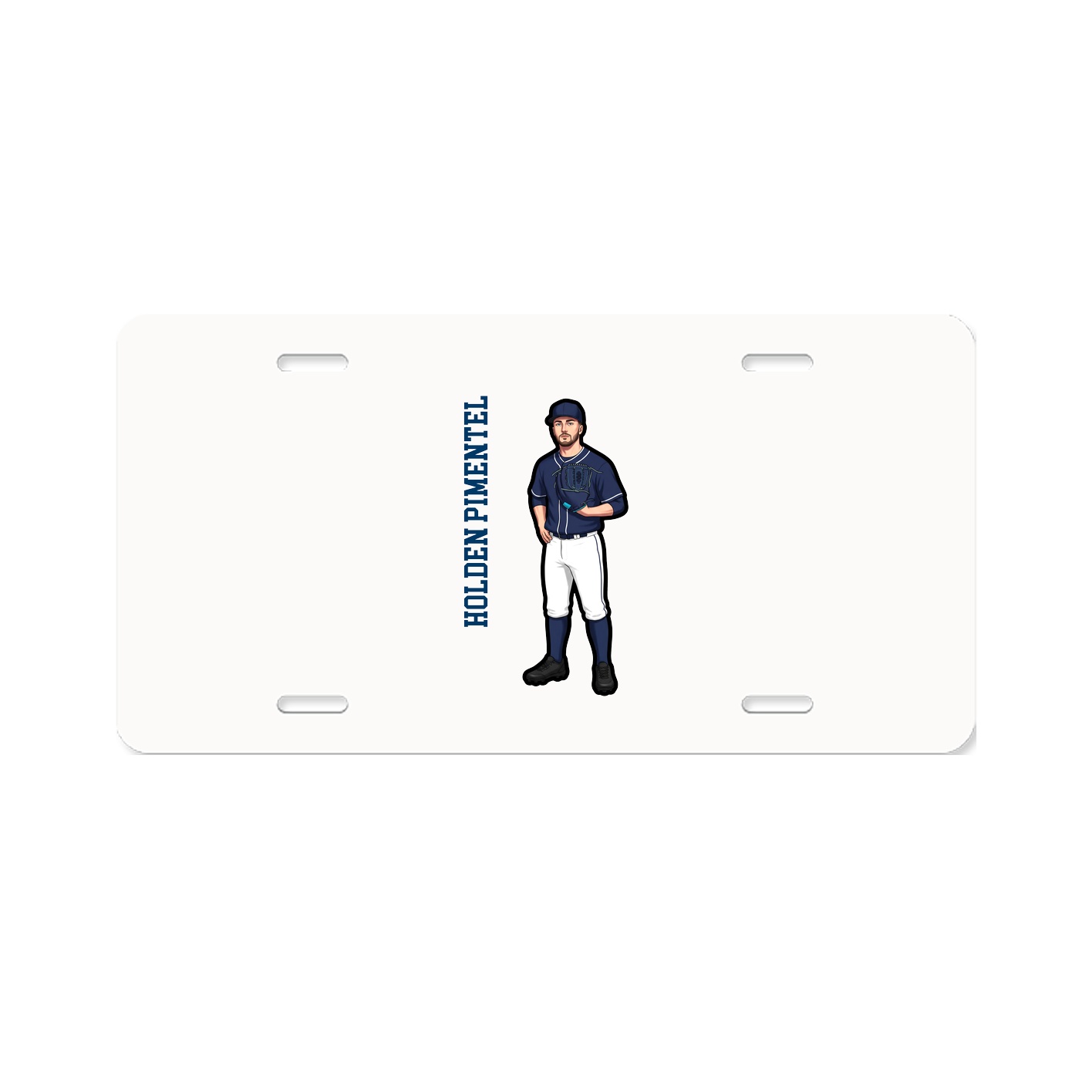 License Plate — Name Vertical in Classic