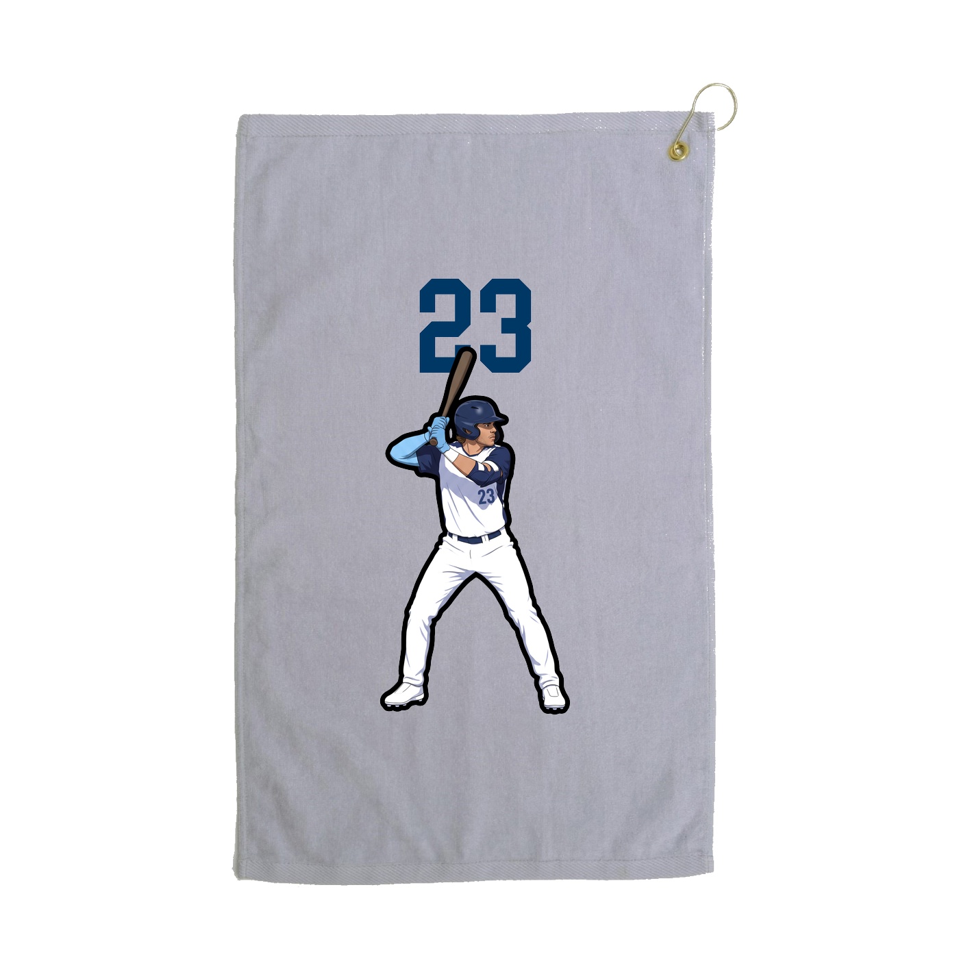 Golf Towel — Number Top in Grey