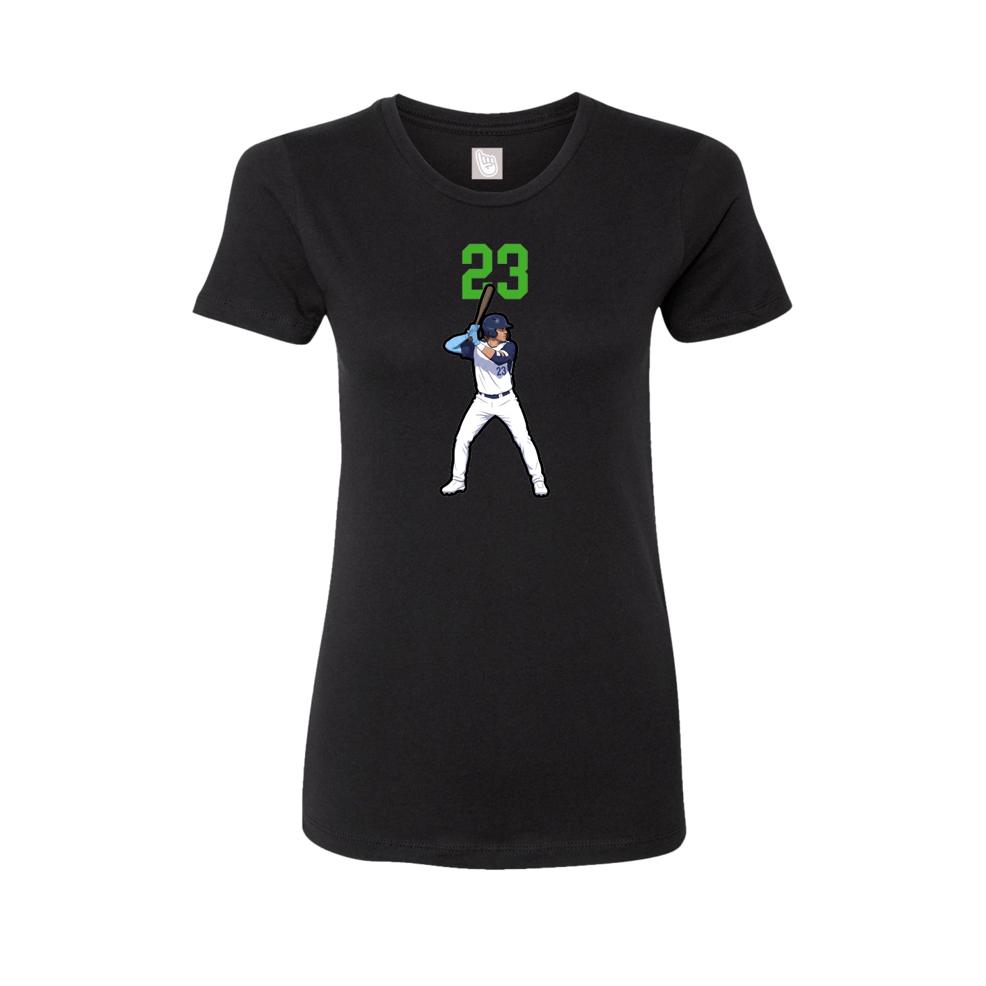 Fitted Women's Tee — Number Top in Black