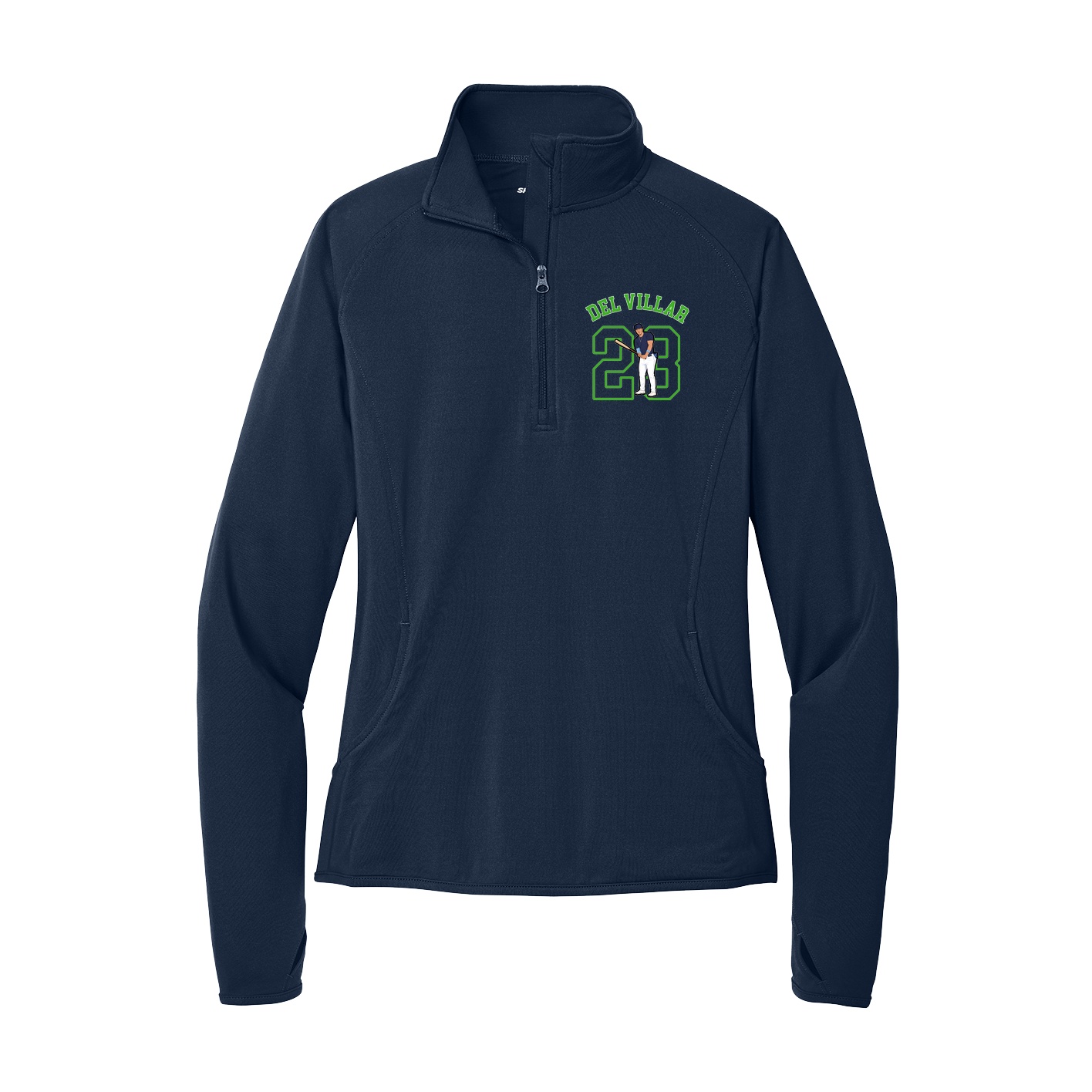 Women's Q-Zip Pullover — Shirsey Arch in Navy