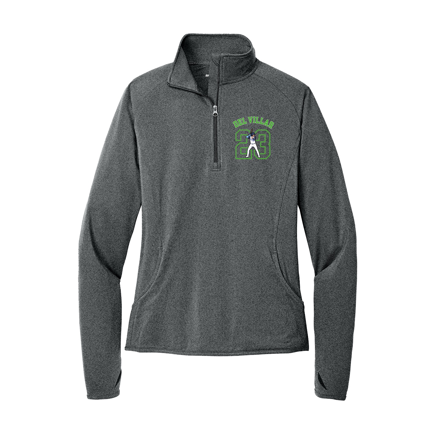 Women's Q-Zip Pullover — Shirsey Arch in Grey