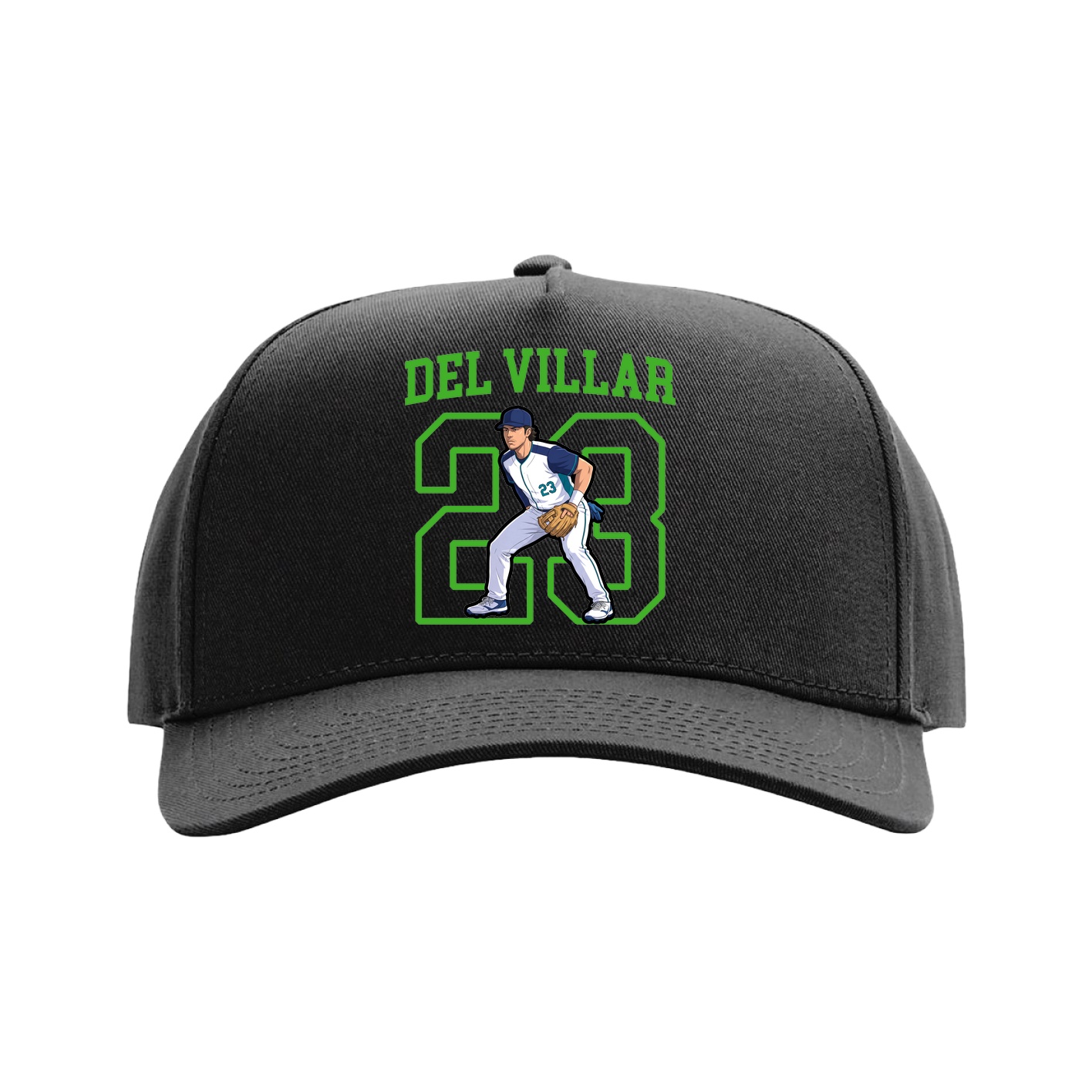 Full Fabric Five-Panel Champ Cap — Shirsey in Black