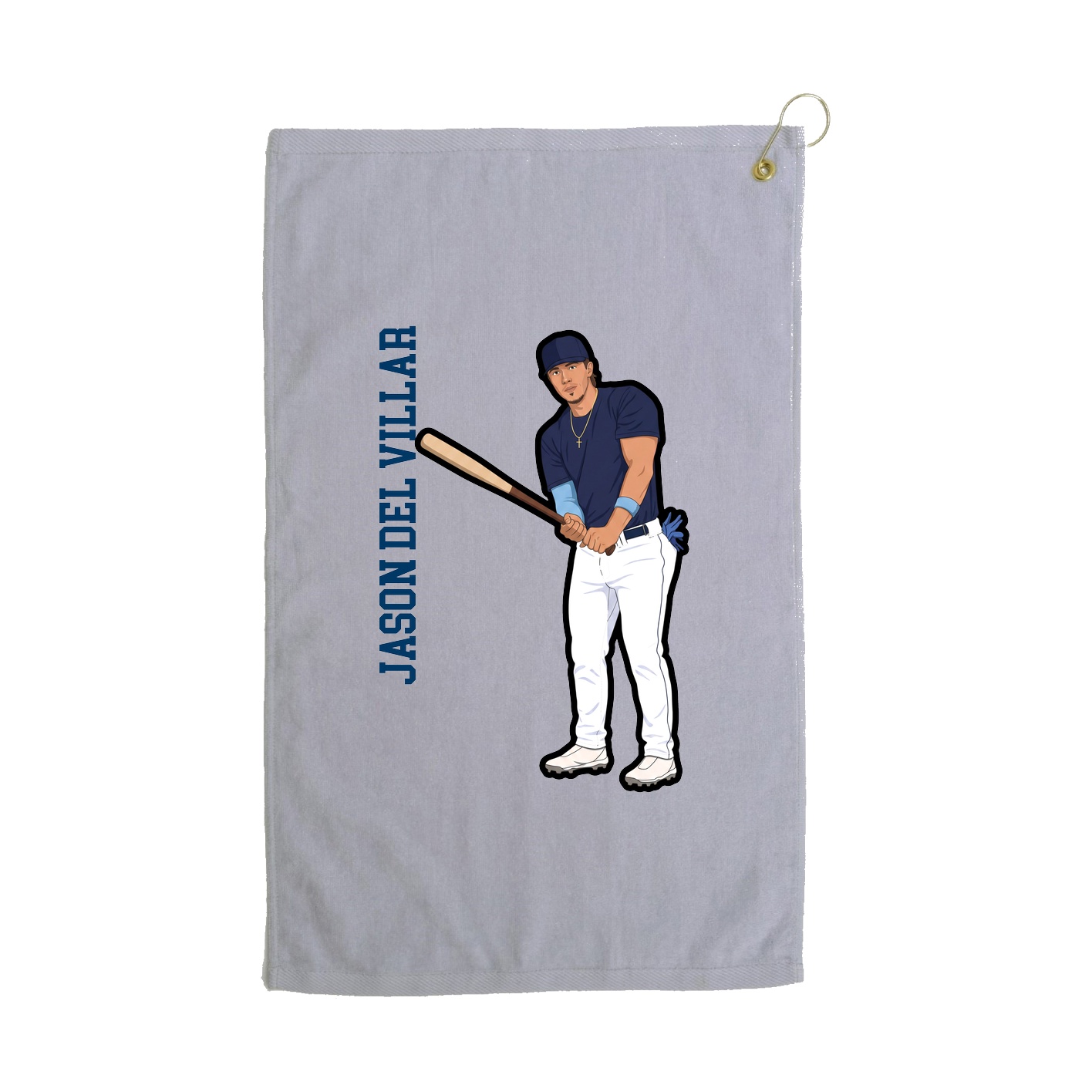 Golf Towel — Name Vertical in Grey