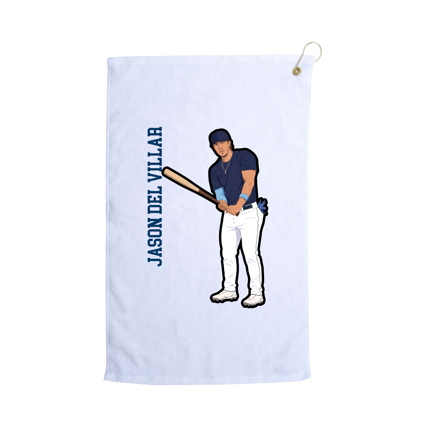 Golf Towel — Name Vertical in White