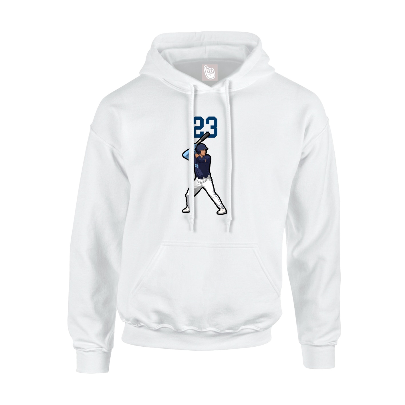Youth Hoodie — Number Top in White