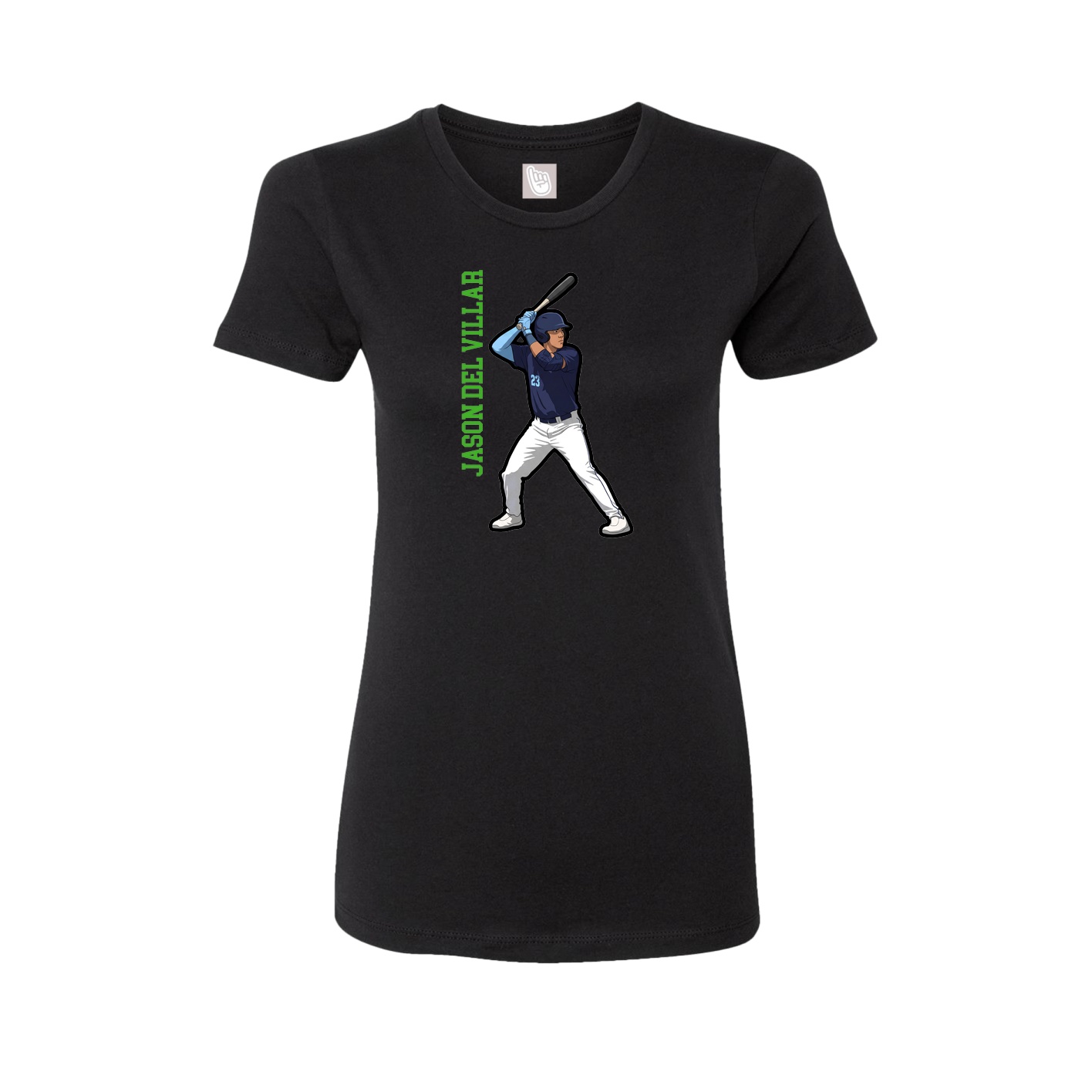 Womens Tee — Name Vertical in Black