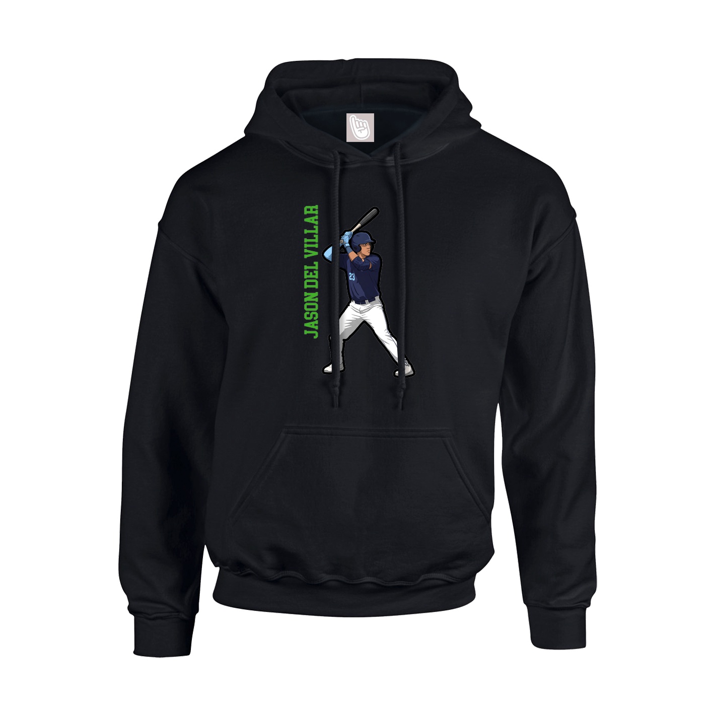 Youth Hoodie — Name Vertical in Black