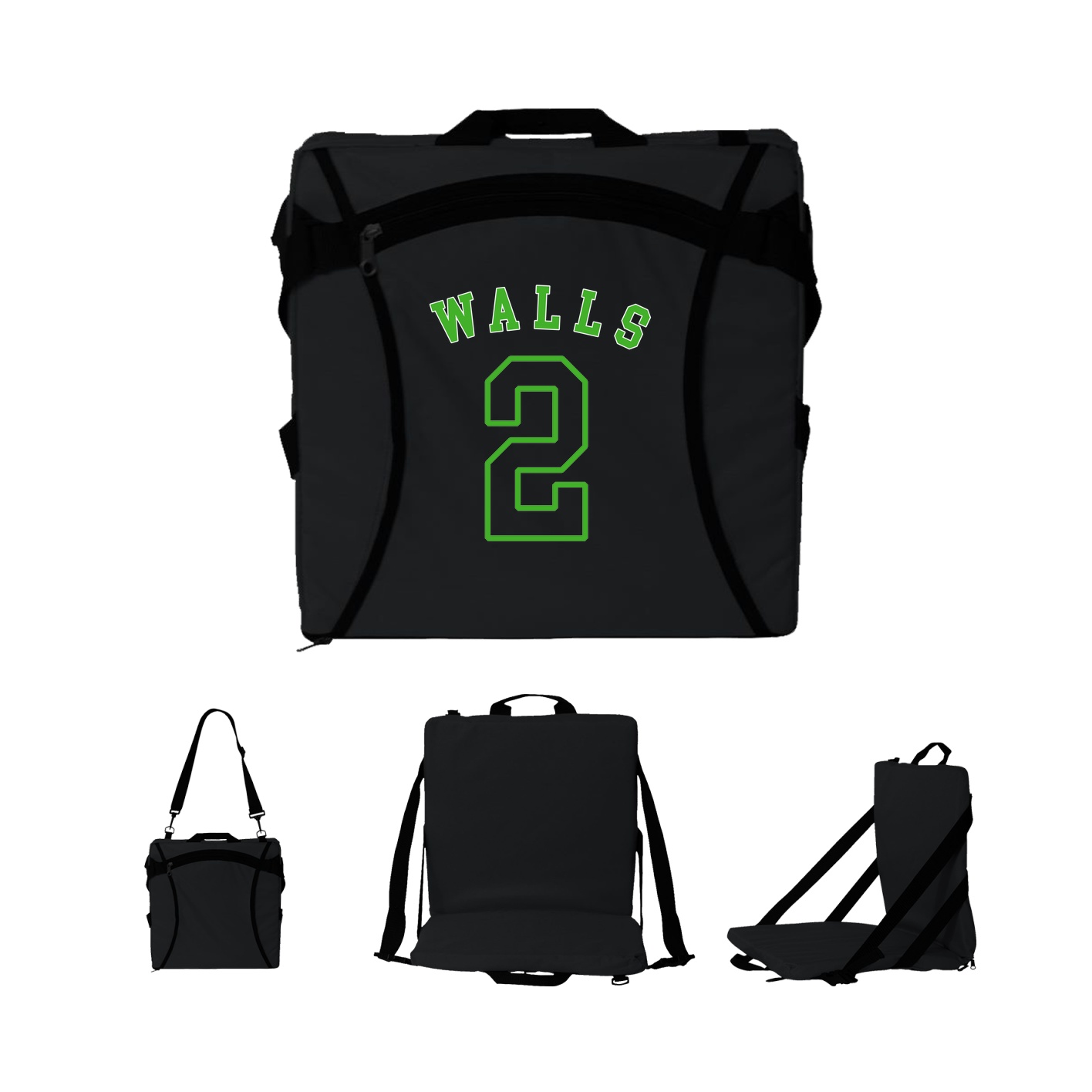 Folding Stadium Seat — Shirsey Arch in Black
