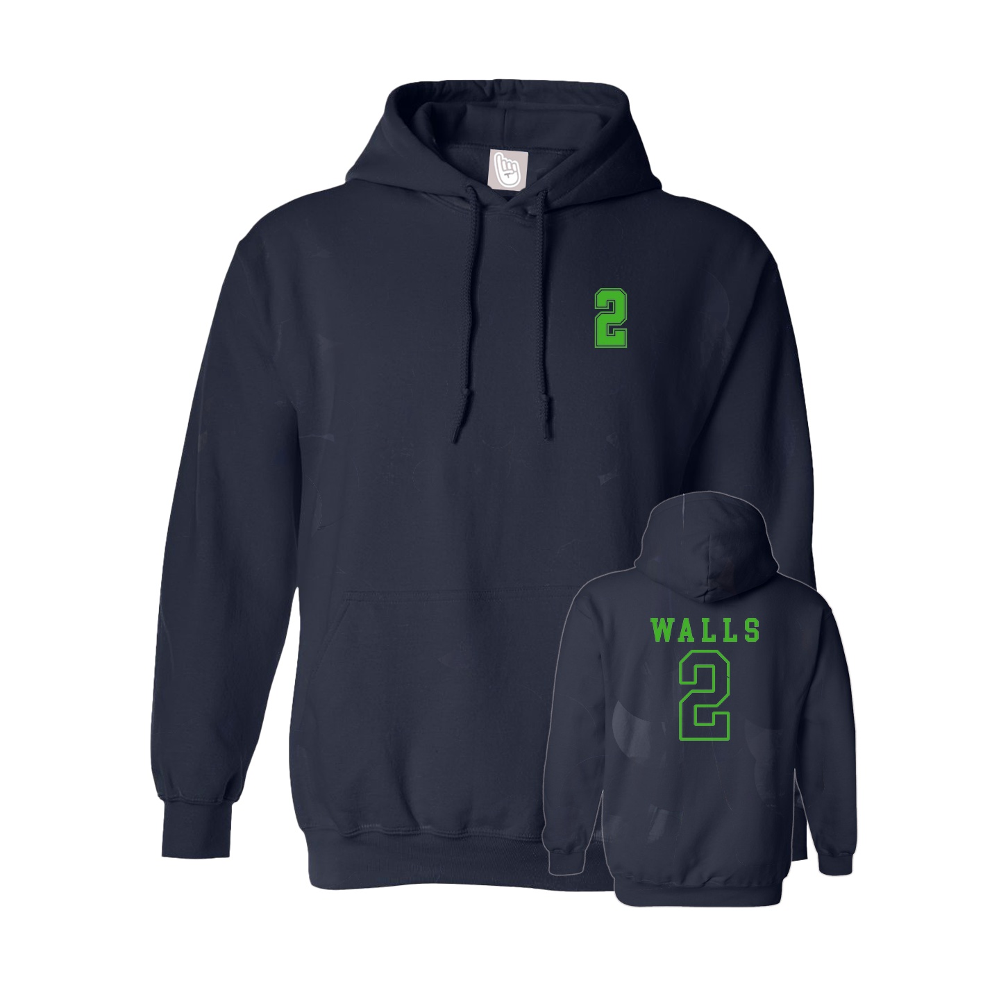 Hoodie — Chest Back in Navy