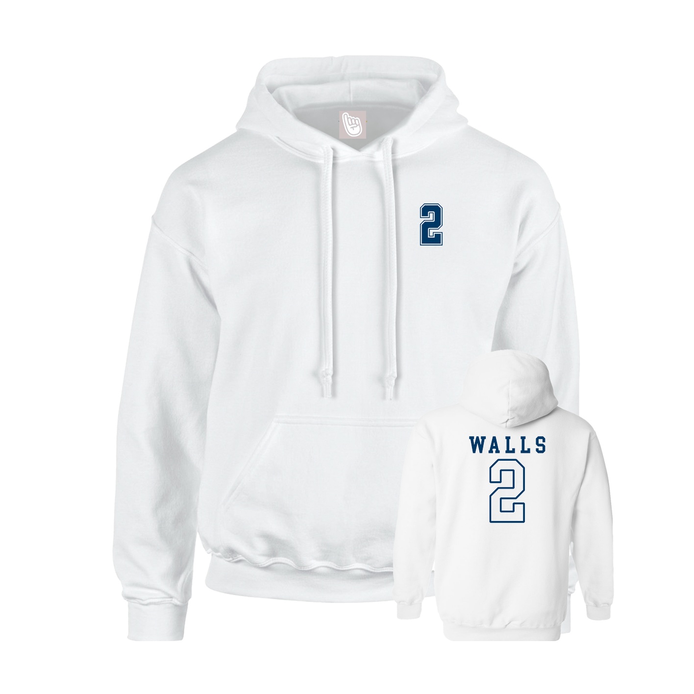 Youth Hoodie — Chest Back in White