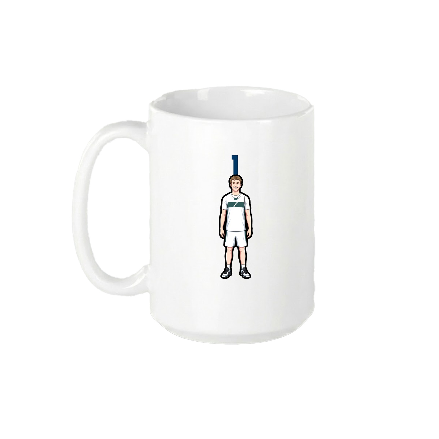 15oz Coffee Mug — Number Top in White