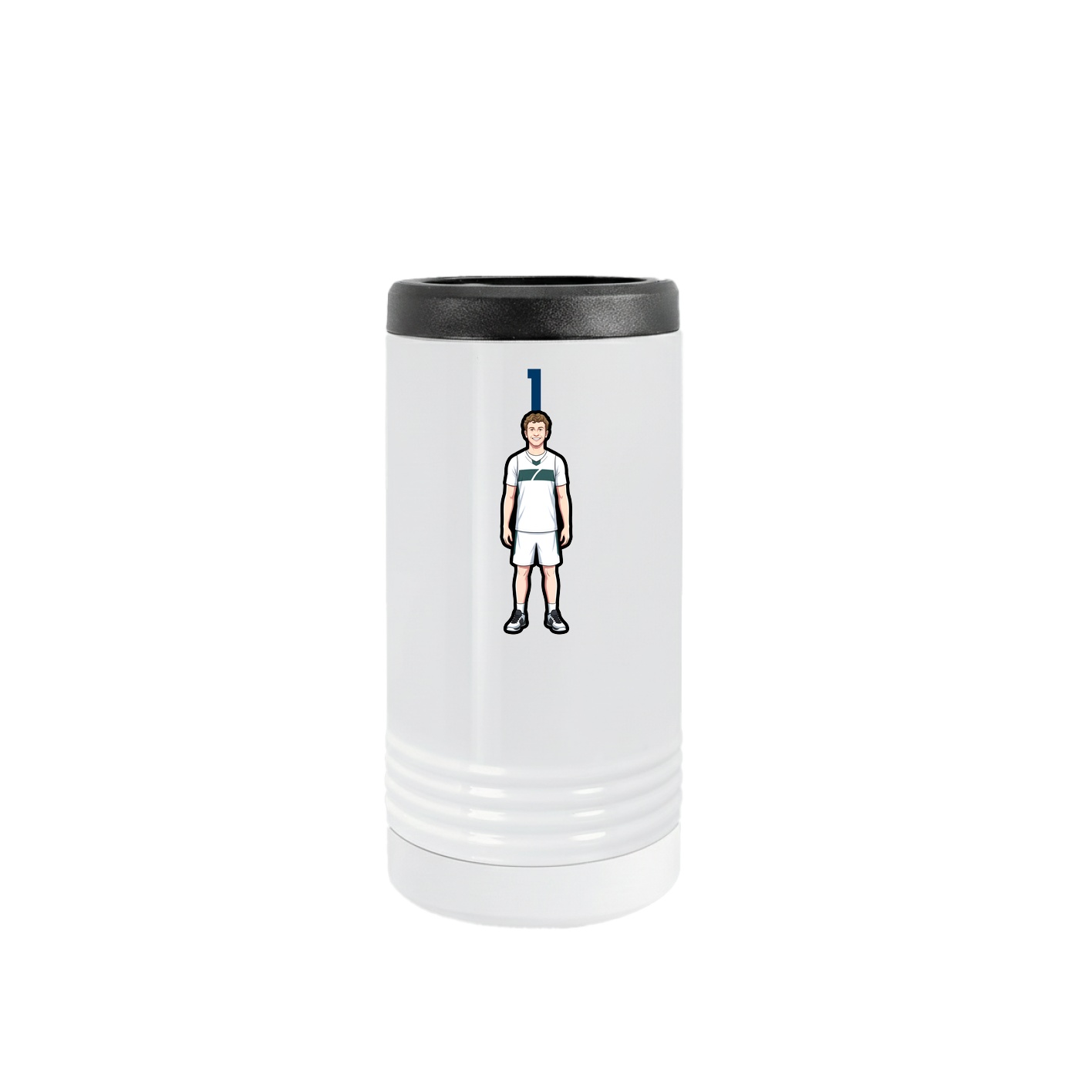 Slim Beverage Holder — Number Top in White