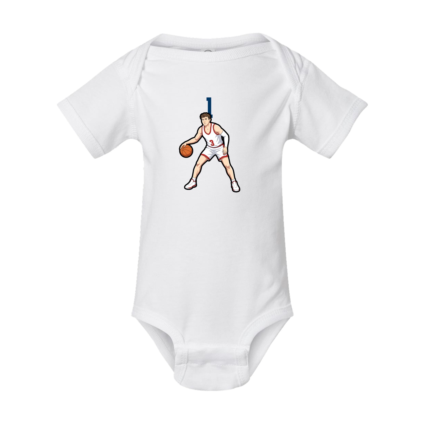 Baby Onesie — Number Top in White