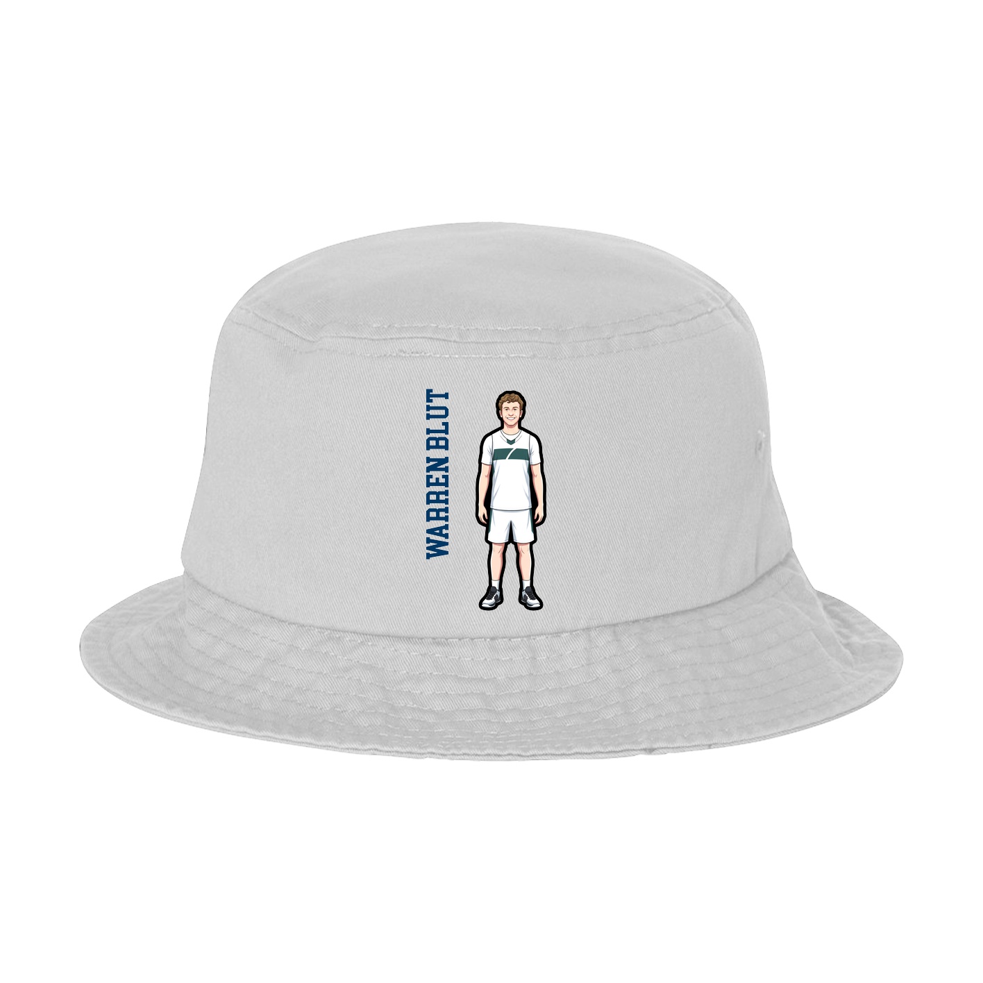 Bucket Cap — Name Vertical in White