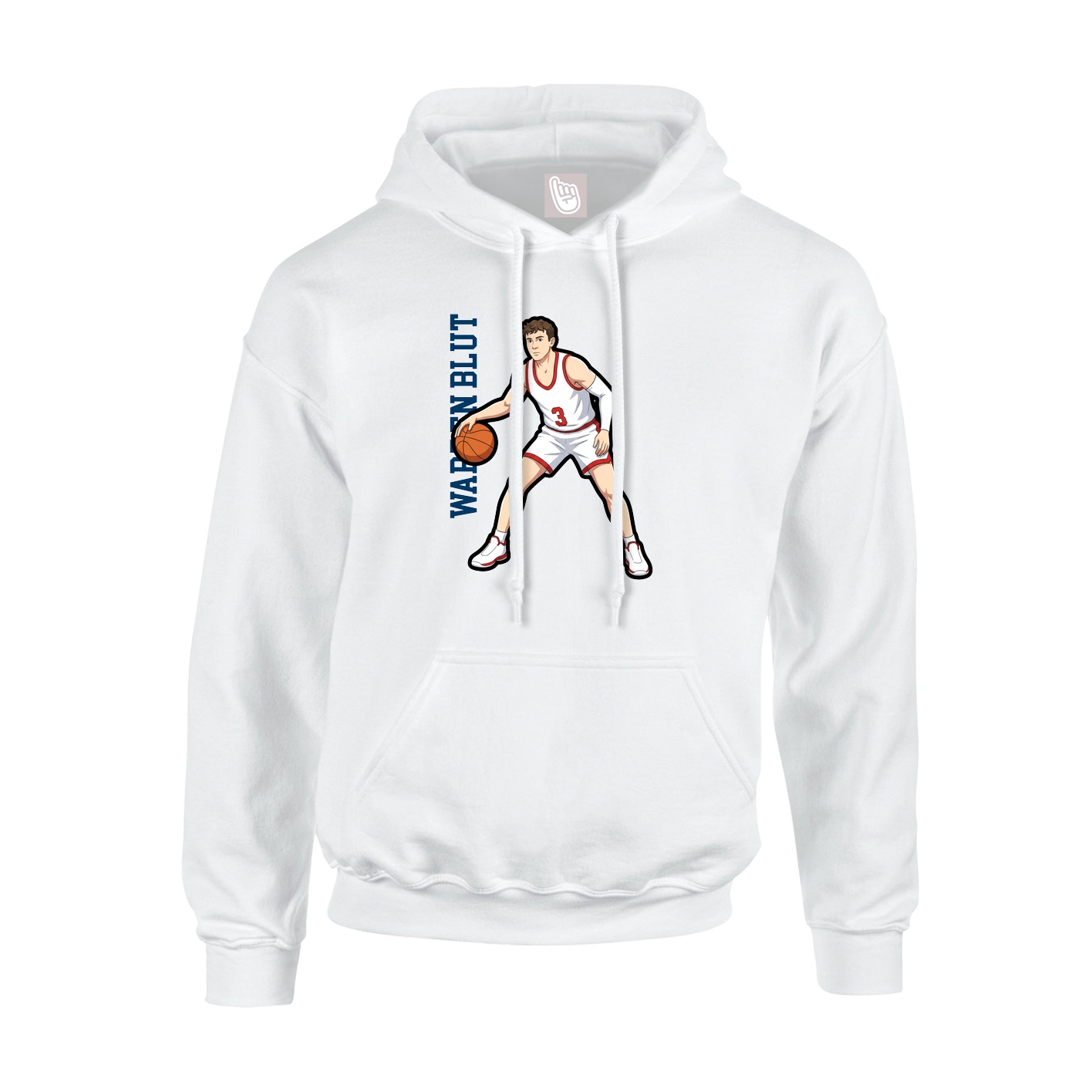 Hoodie — Name Vertical in White