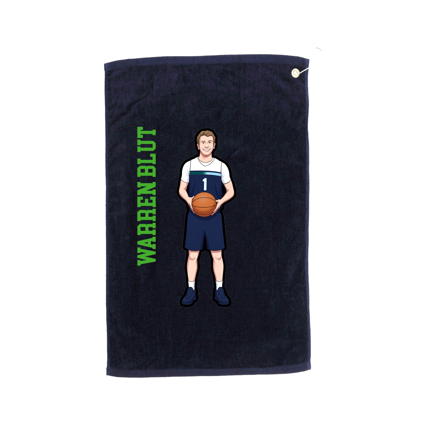Golf Towel — Name Vertical in Navy