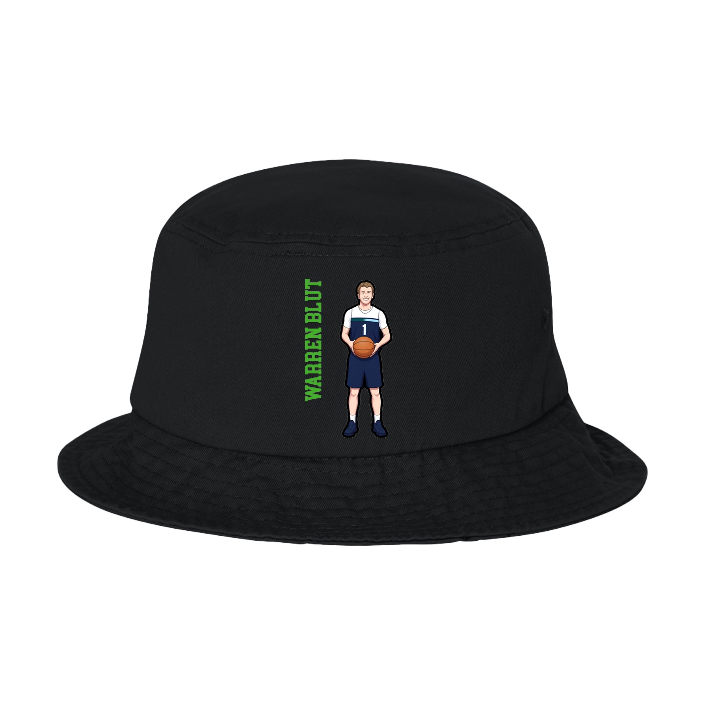 Bucket Cap — Name Vertical in Black