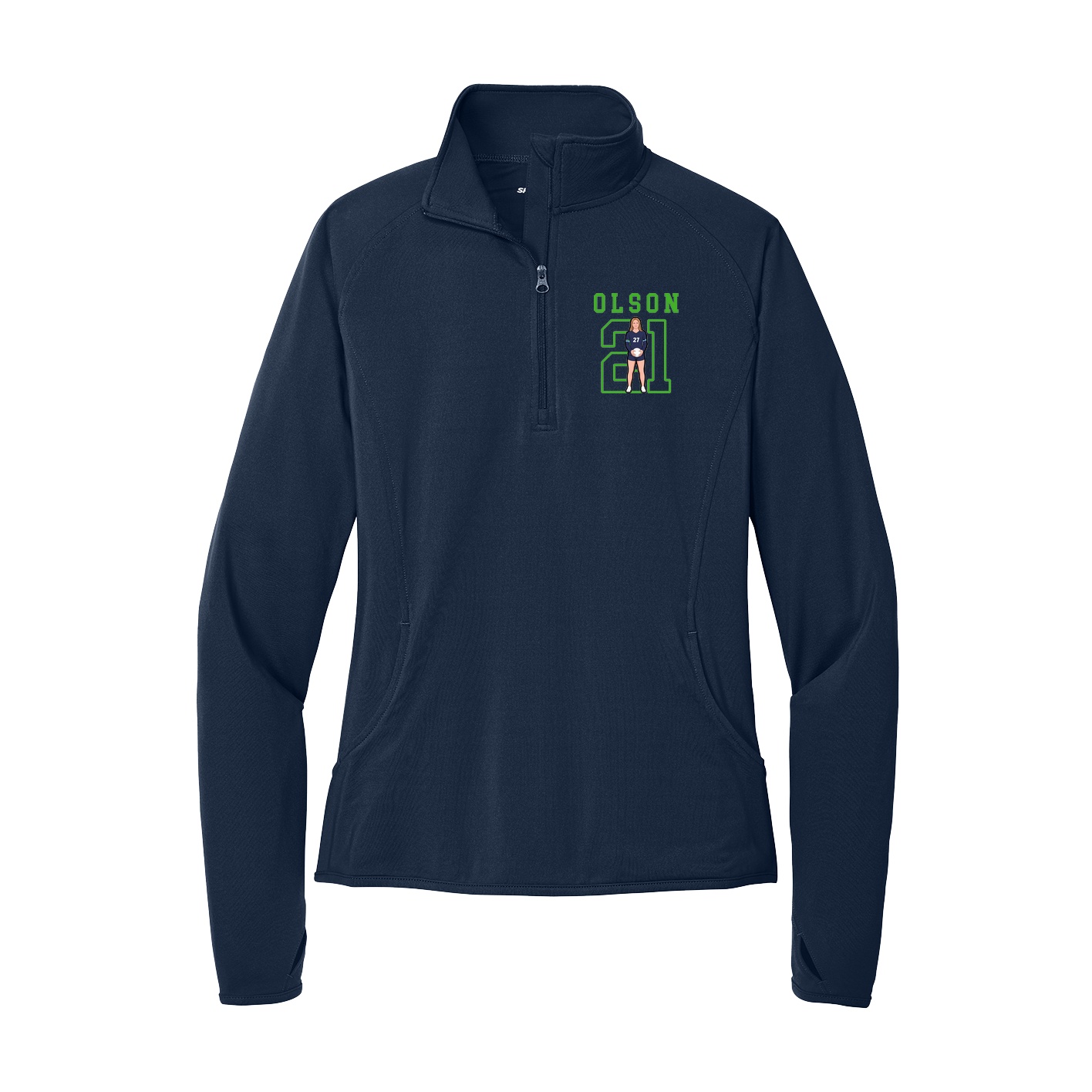 Women's Q-Zip Pullover — Shirsey in Navy