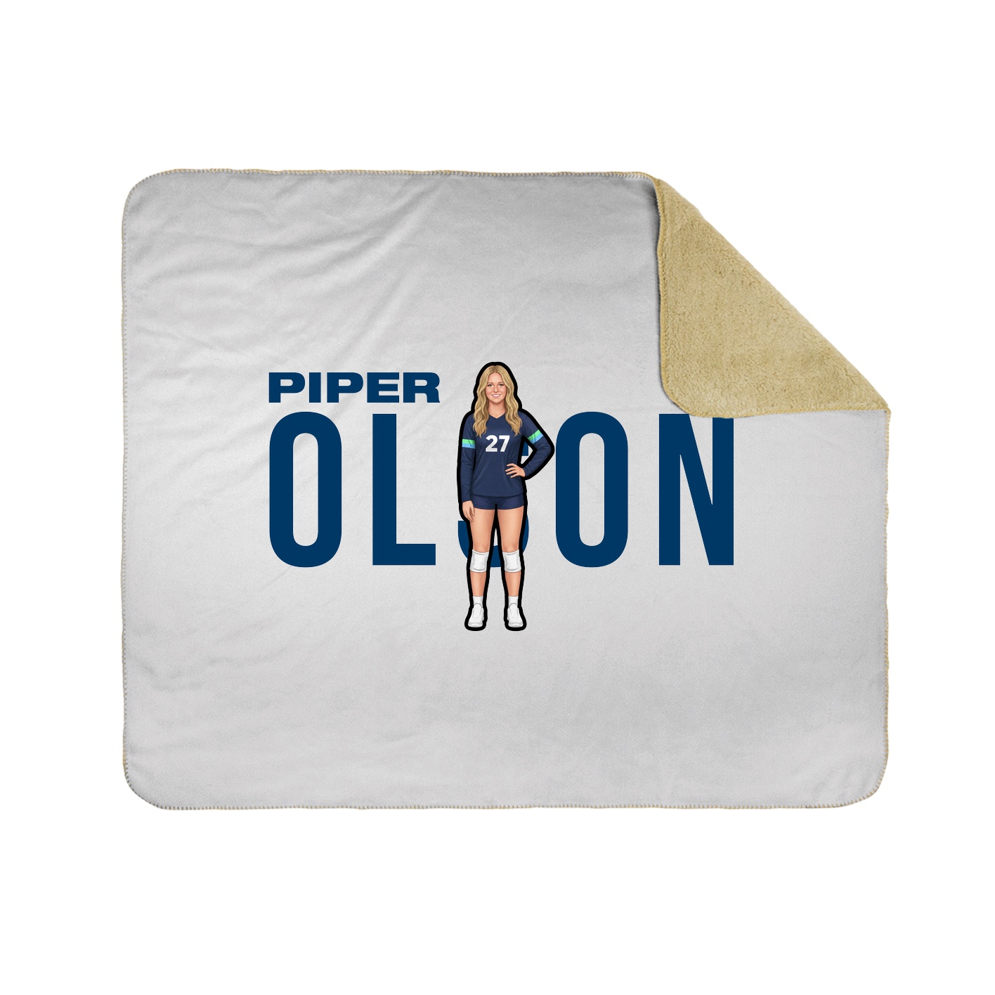 Throw Blanket — Player Name in White