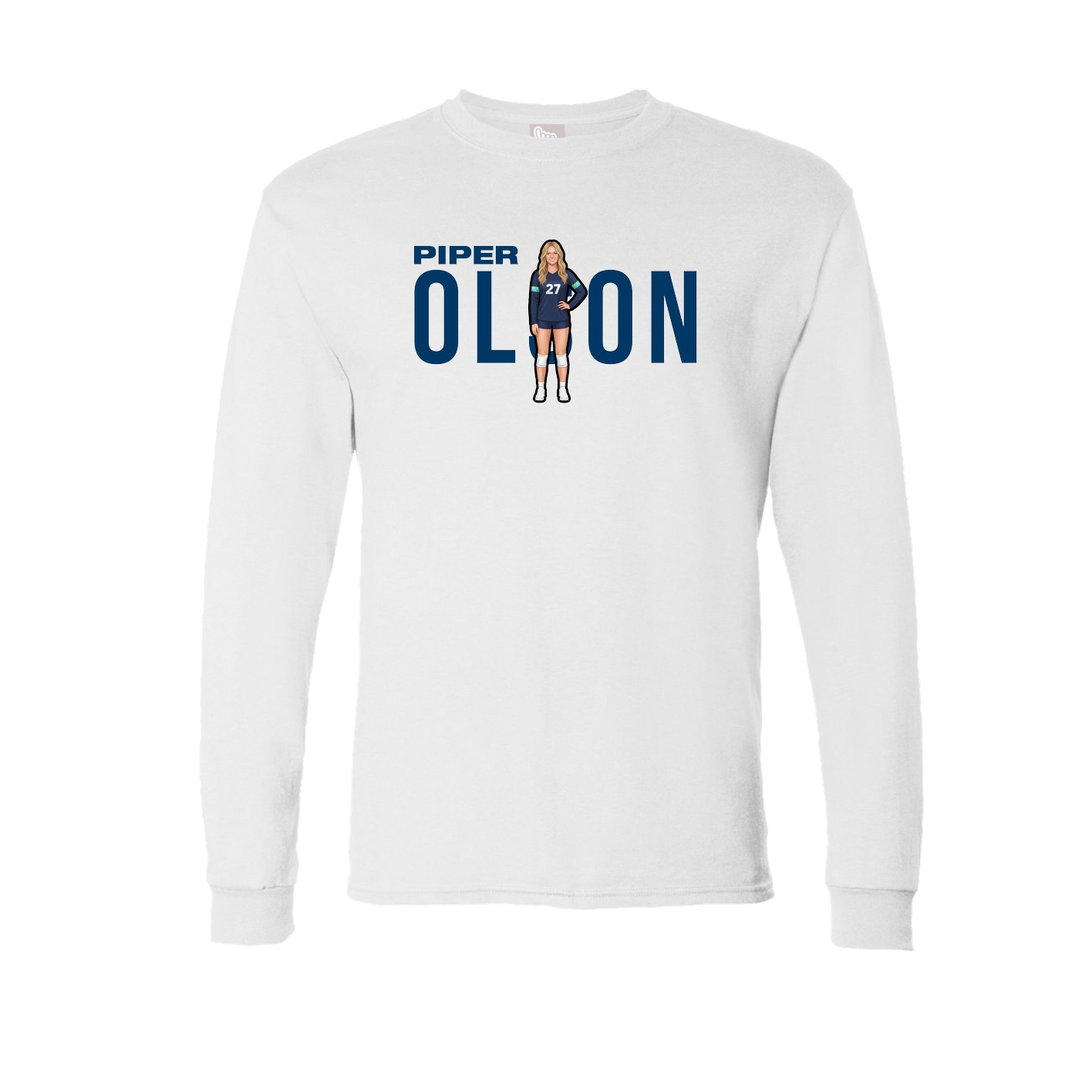 Long Sleeve Tee — Player Name in White
