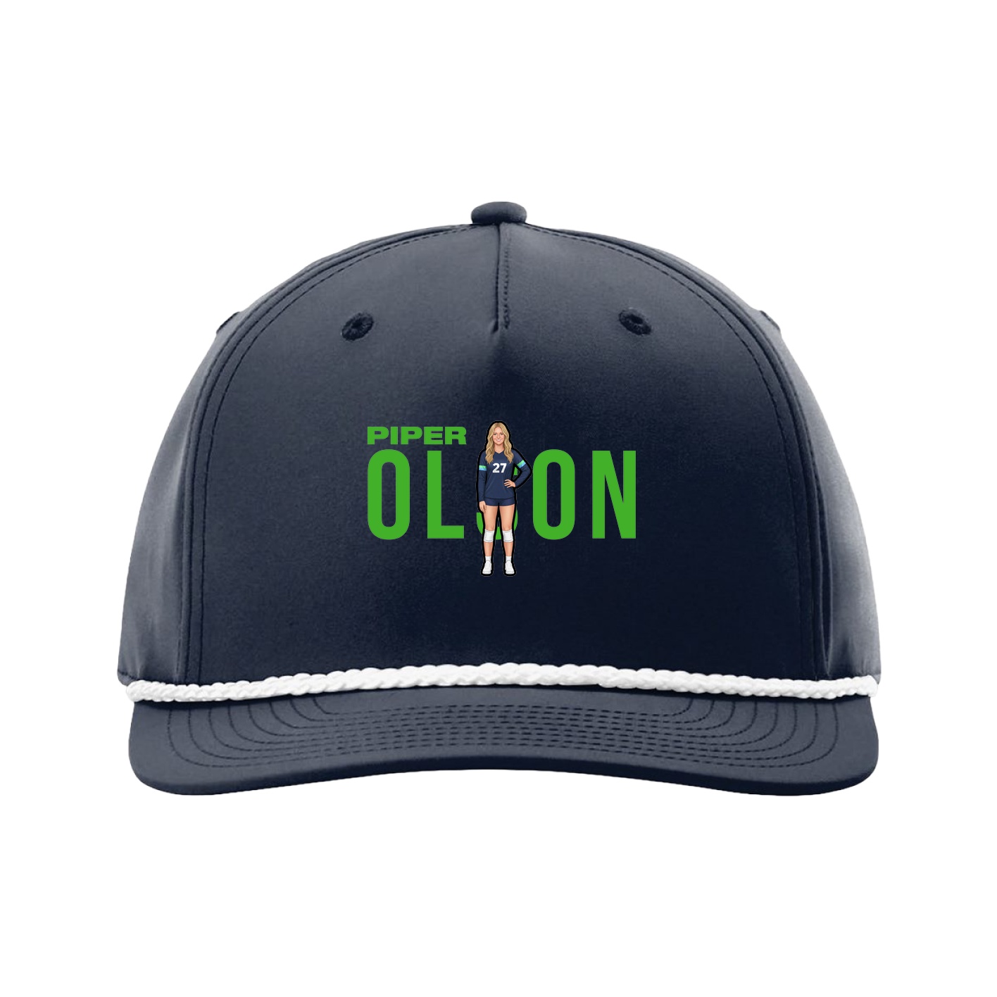 Five-Panel Classic Rope Cap — Player Name in Navy